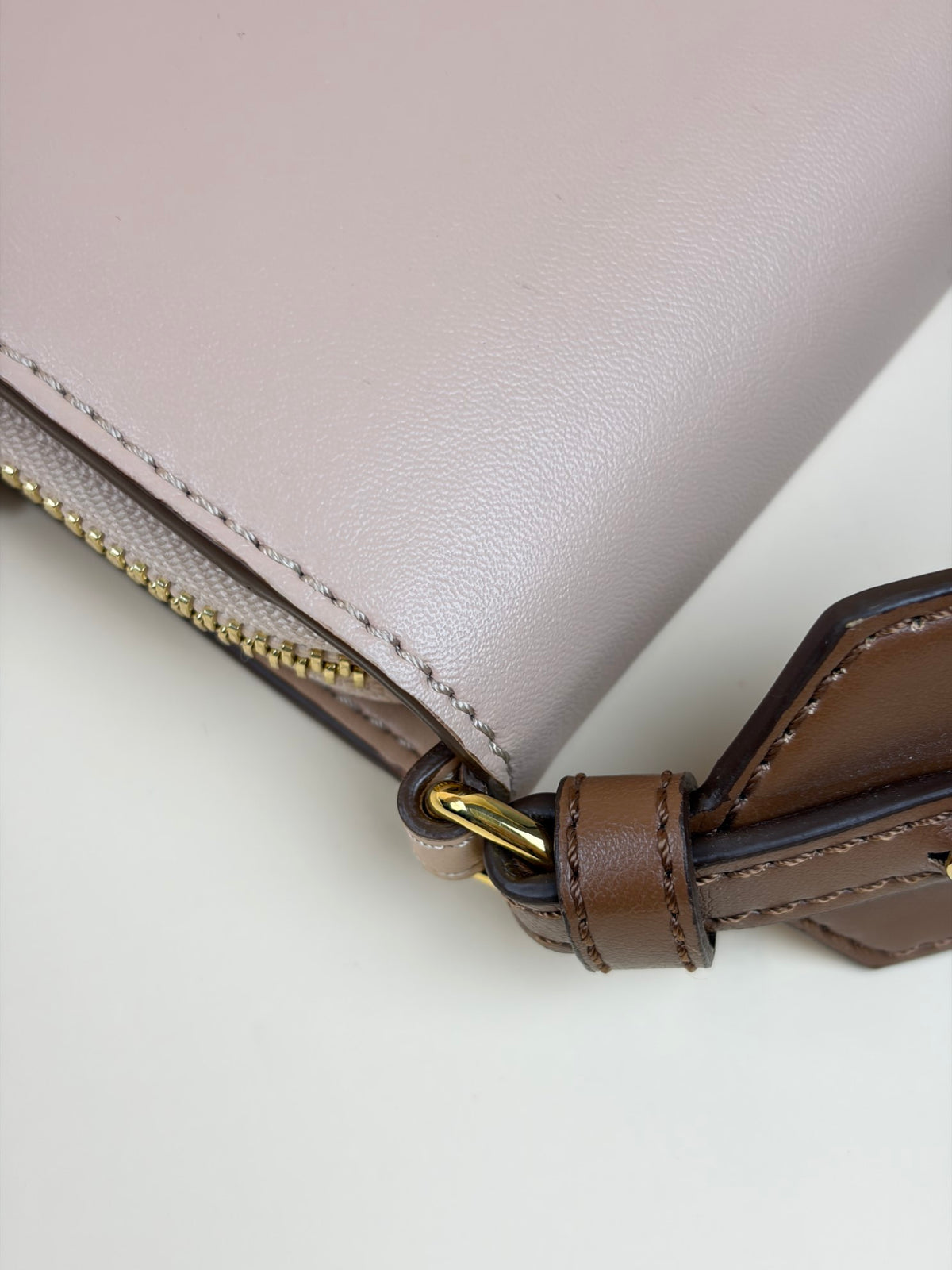 stella McCartney pink leather mini logo cross body