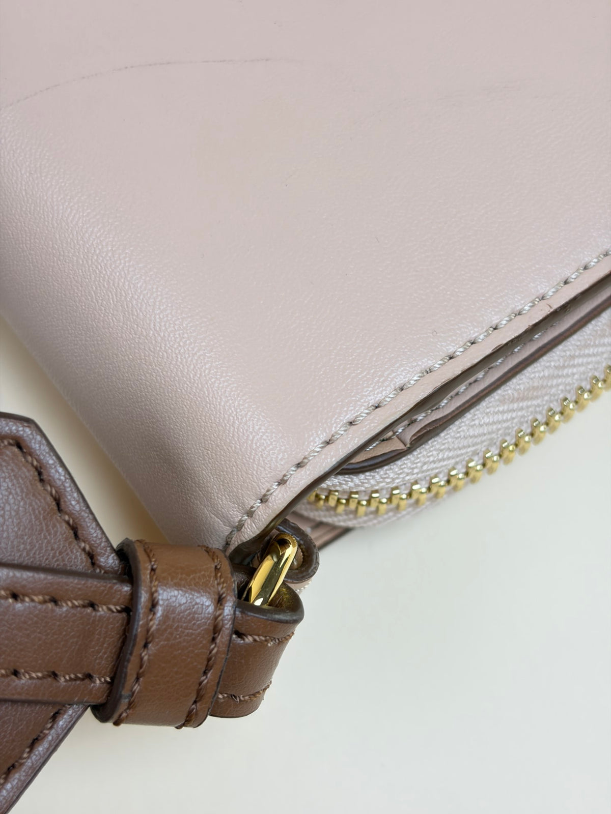 stella McCartney pink leather mini logo cross body