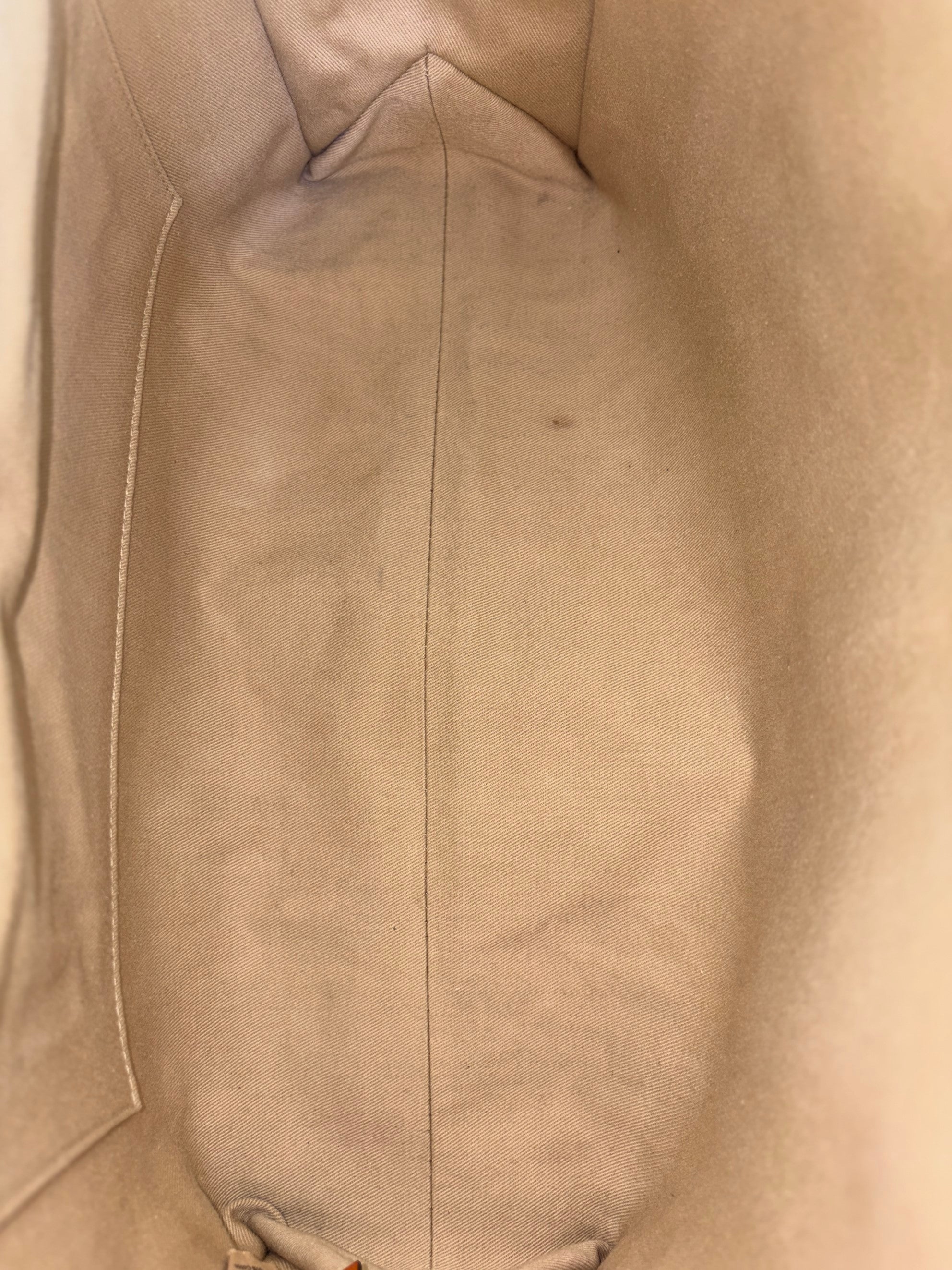 Chloe orange calfskin beige linen canvas woody medium bag
