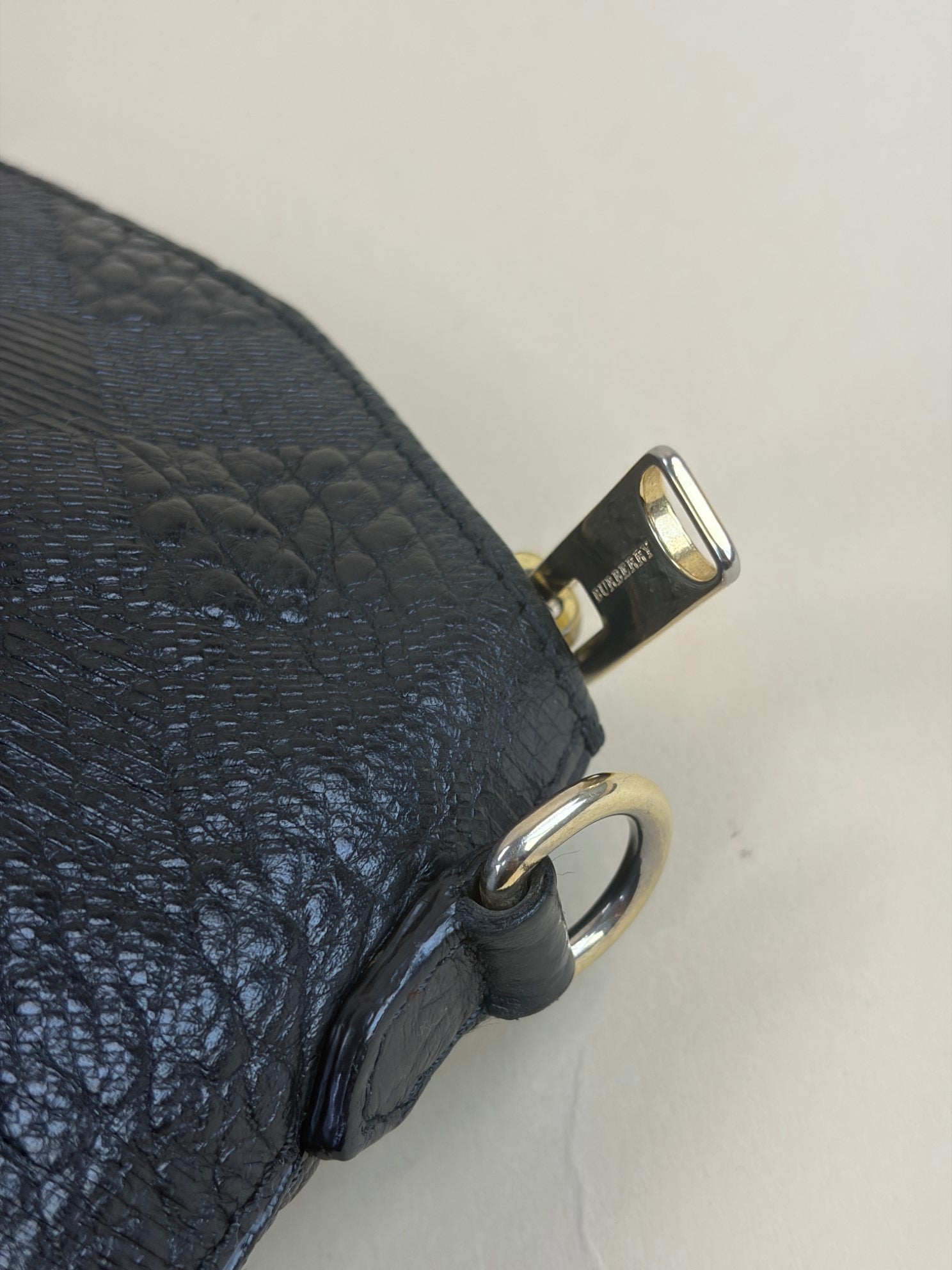 Burberry Black Chichester grained leather cross body