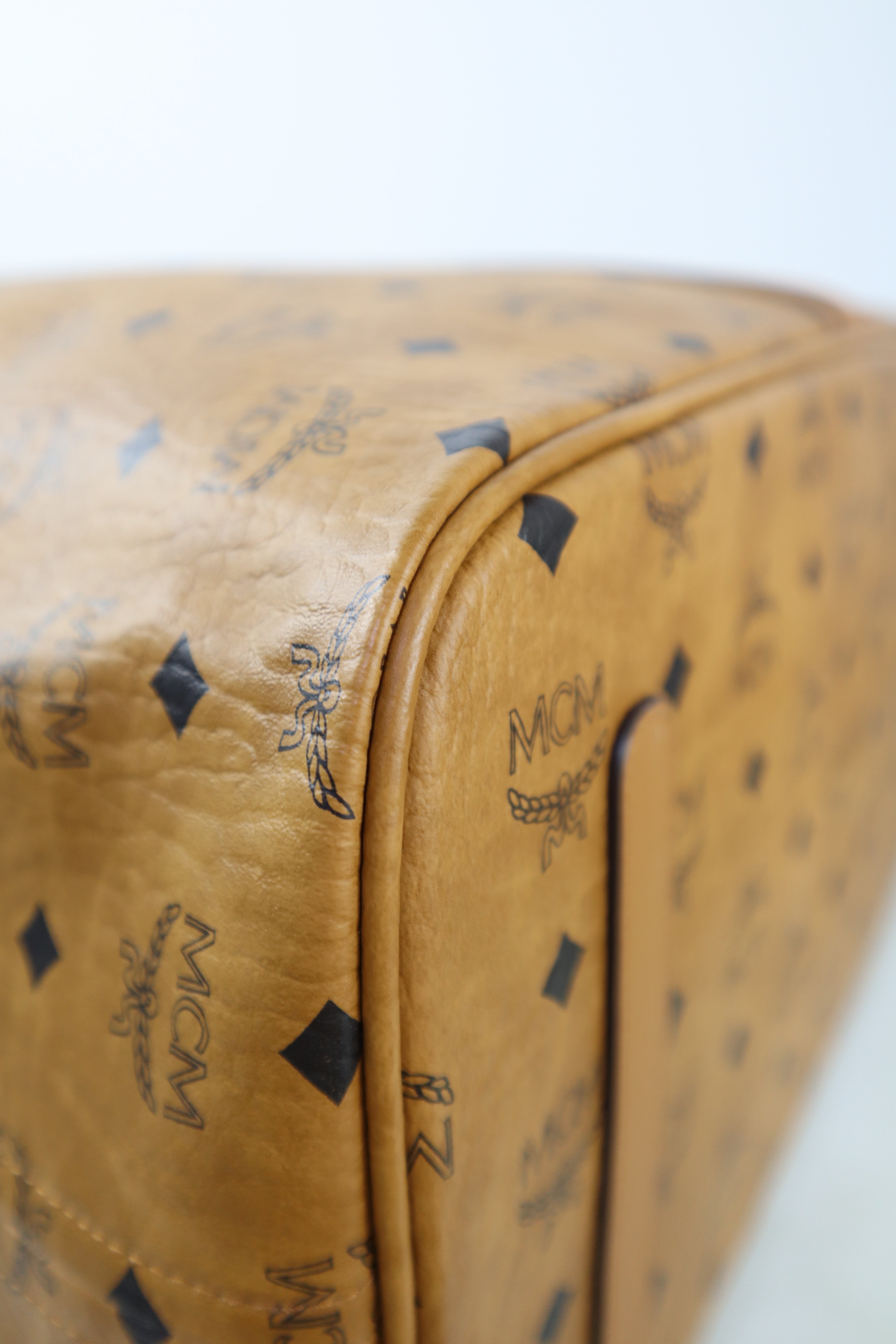 MCM Camel Monogram Shopper Bag