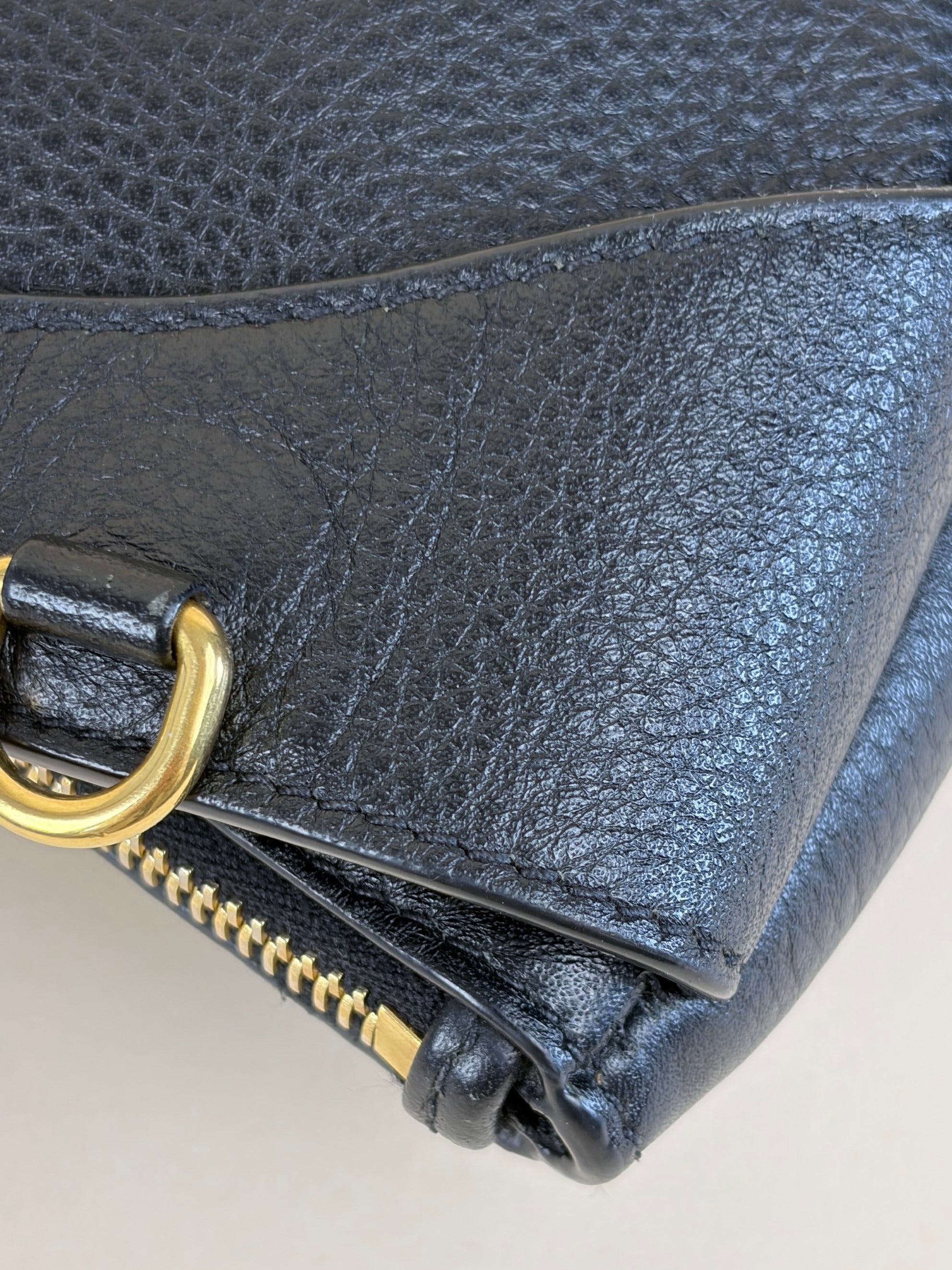 Prada black vitello danio leather belt bag