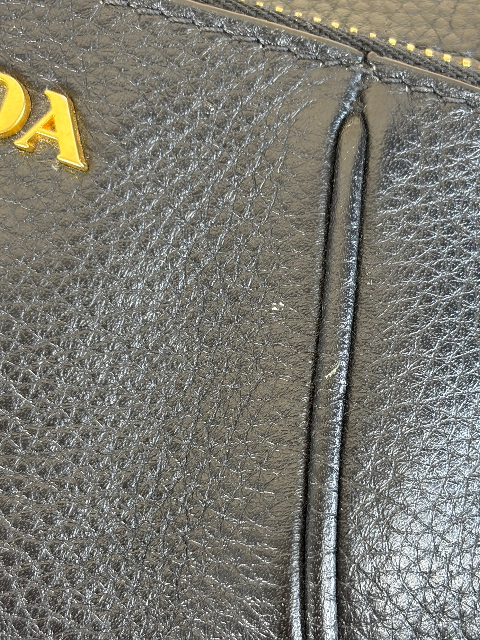 Prada black vitello danio leather belt bag