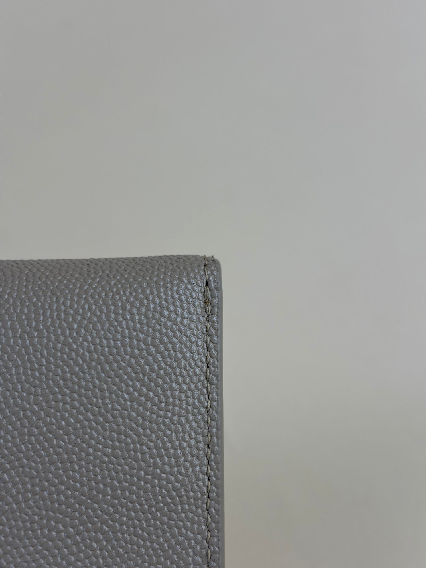 YSL beige Uptown Pouch Clutch