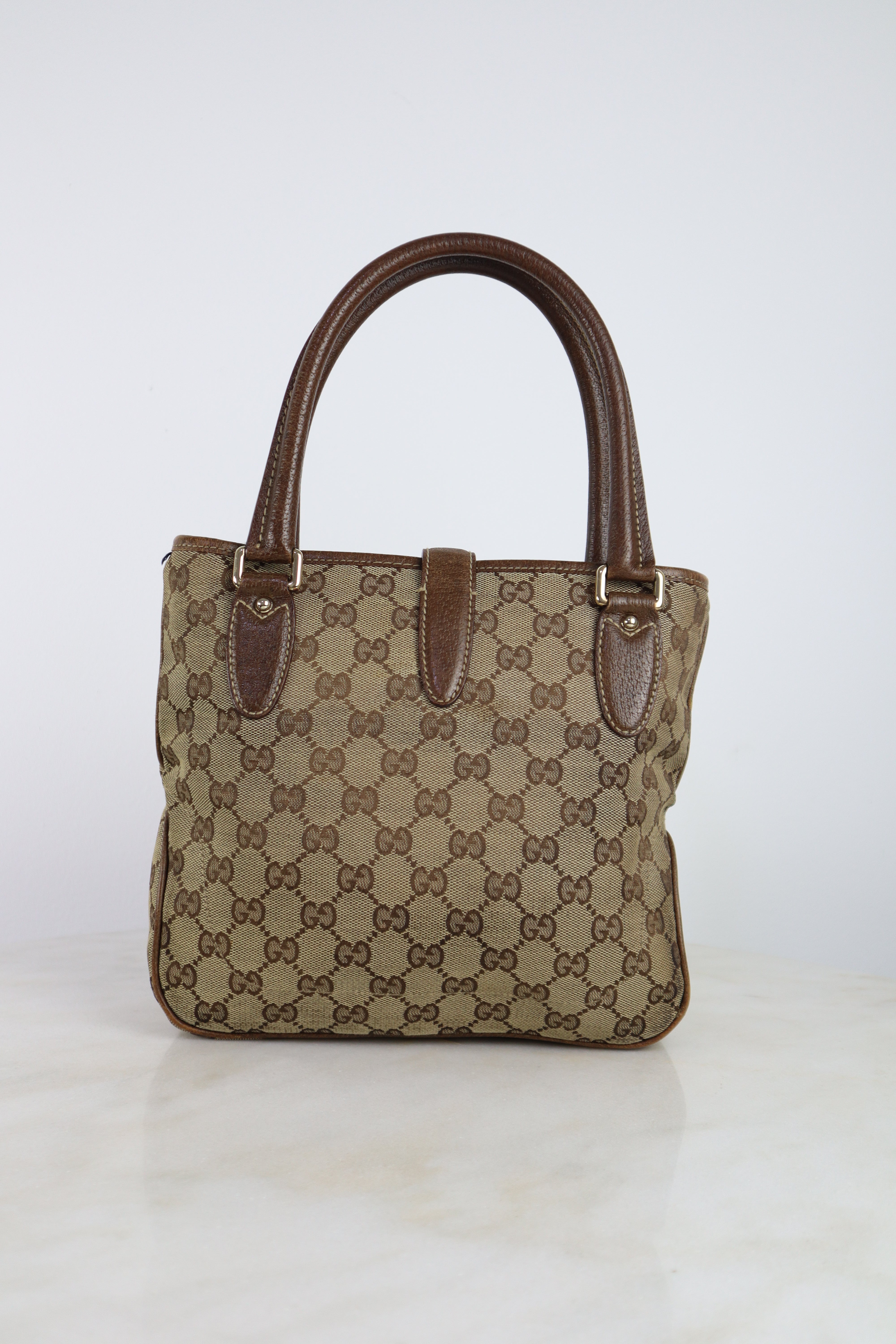 Gucci Bicolor GG Piston Lock Jackie Tote Bag