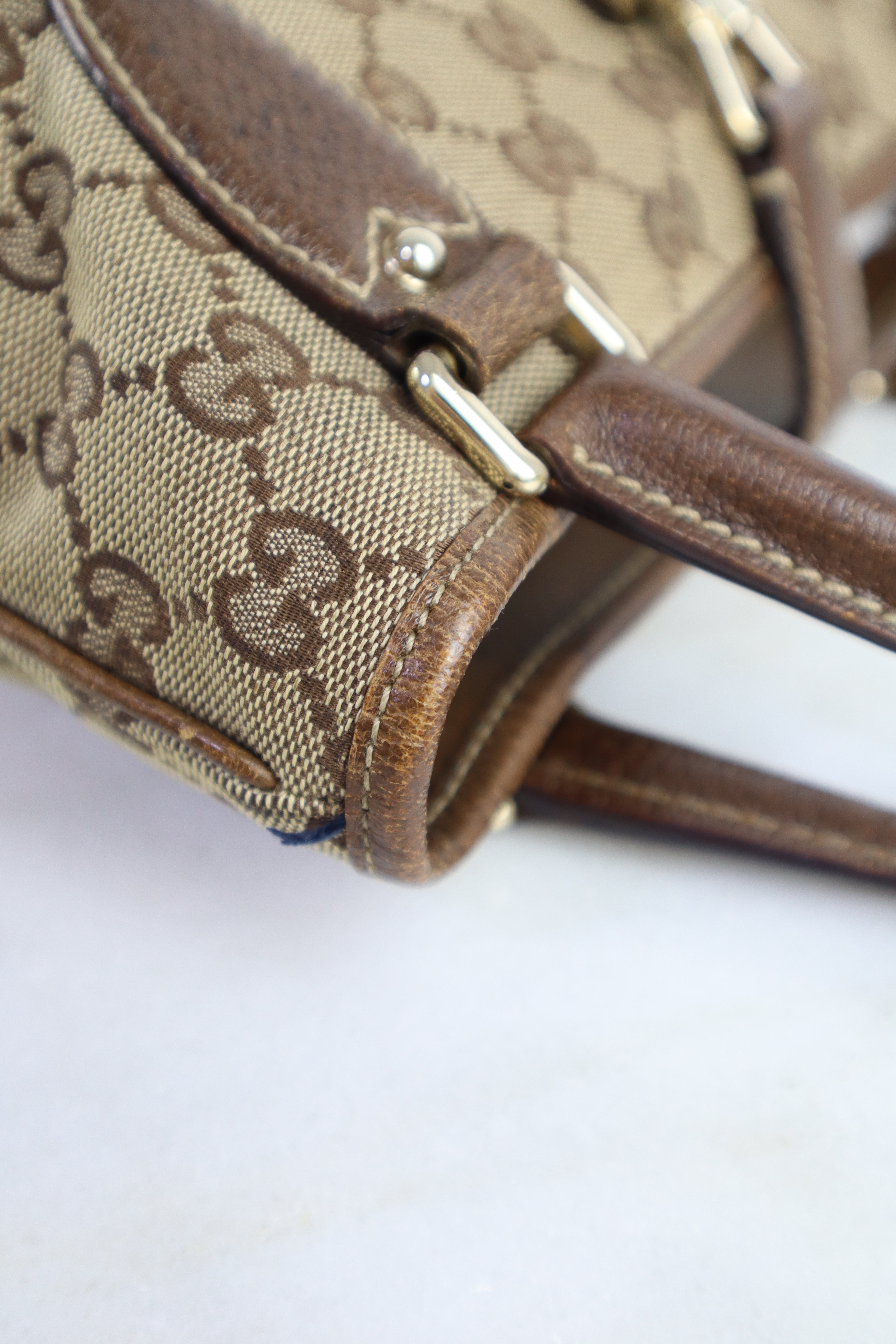 Gucci Bicolor GG Piston Lock Jackie Tote Bag