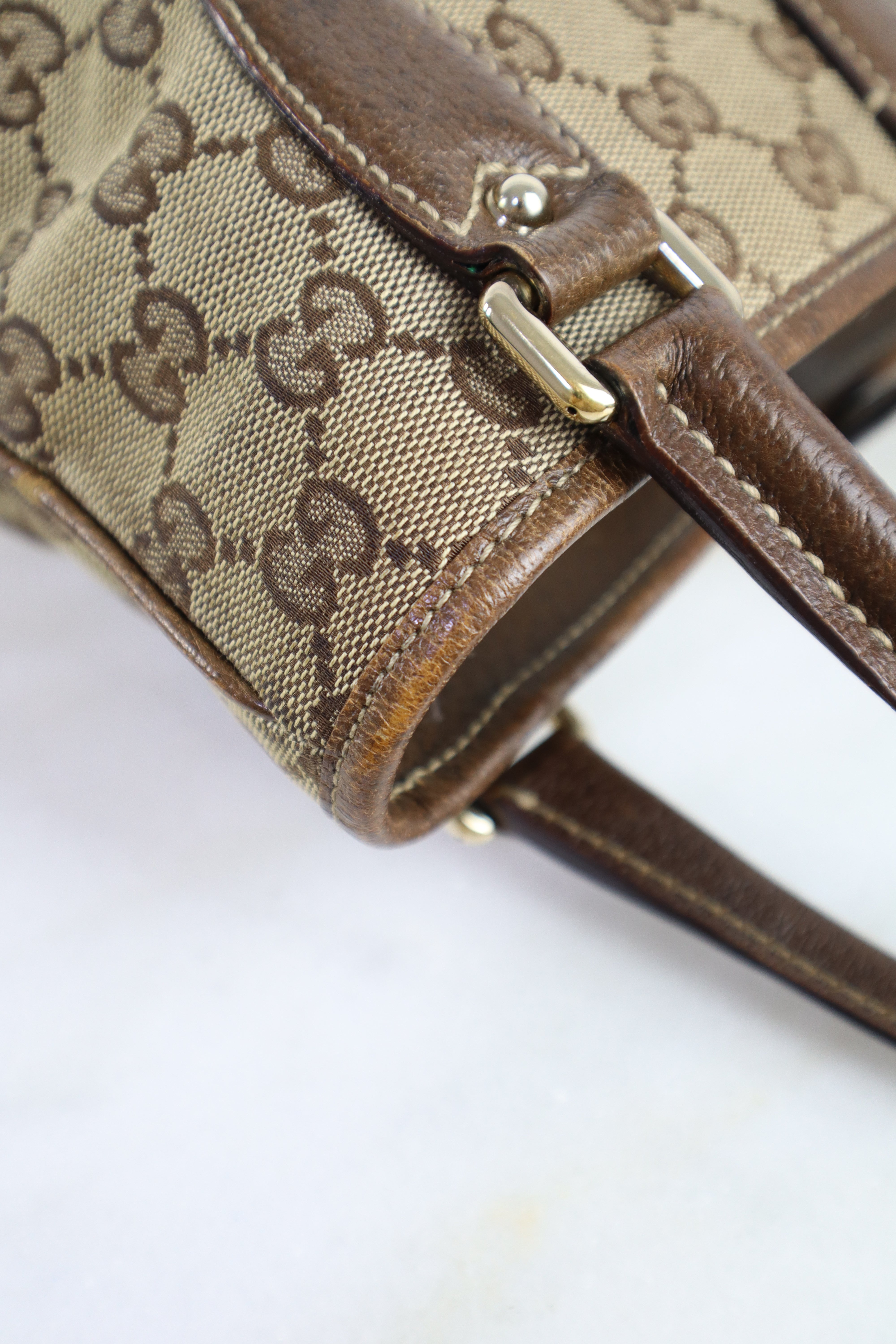 Gucci Bicolor GG Piston Lock Jackie Tote Bag