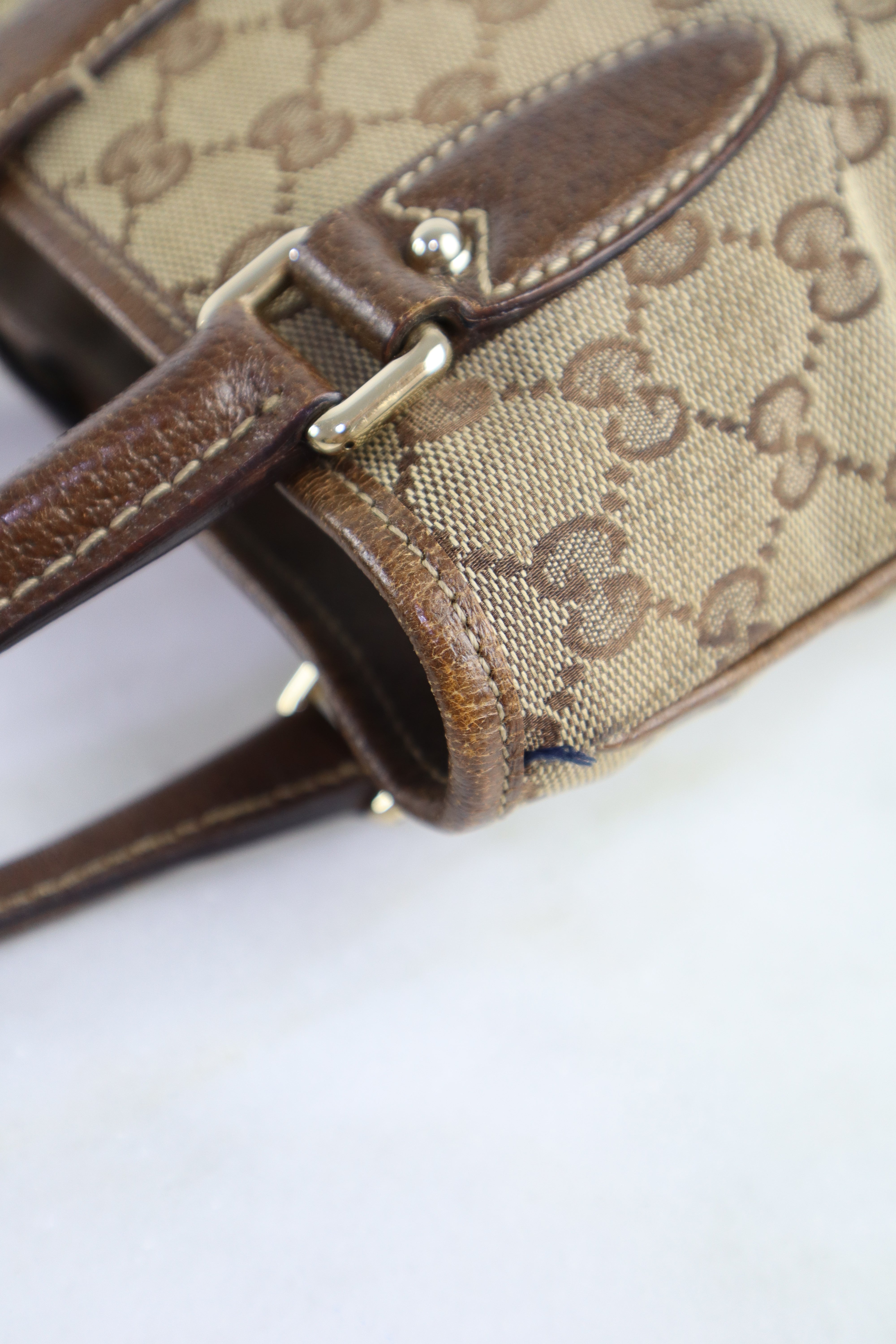 Gucci Bicolor GG Piston Lock Jackie Tote Bag
