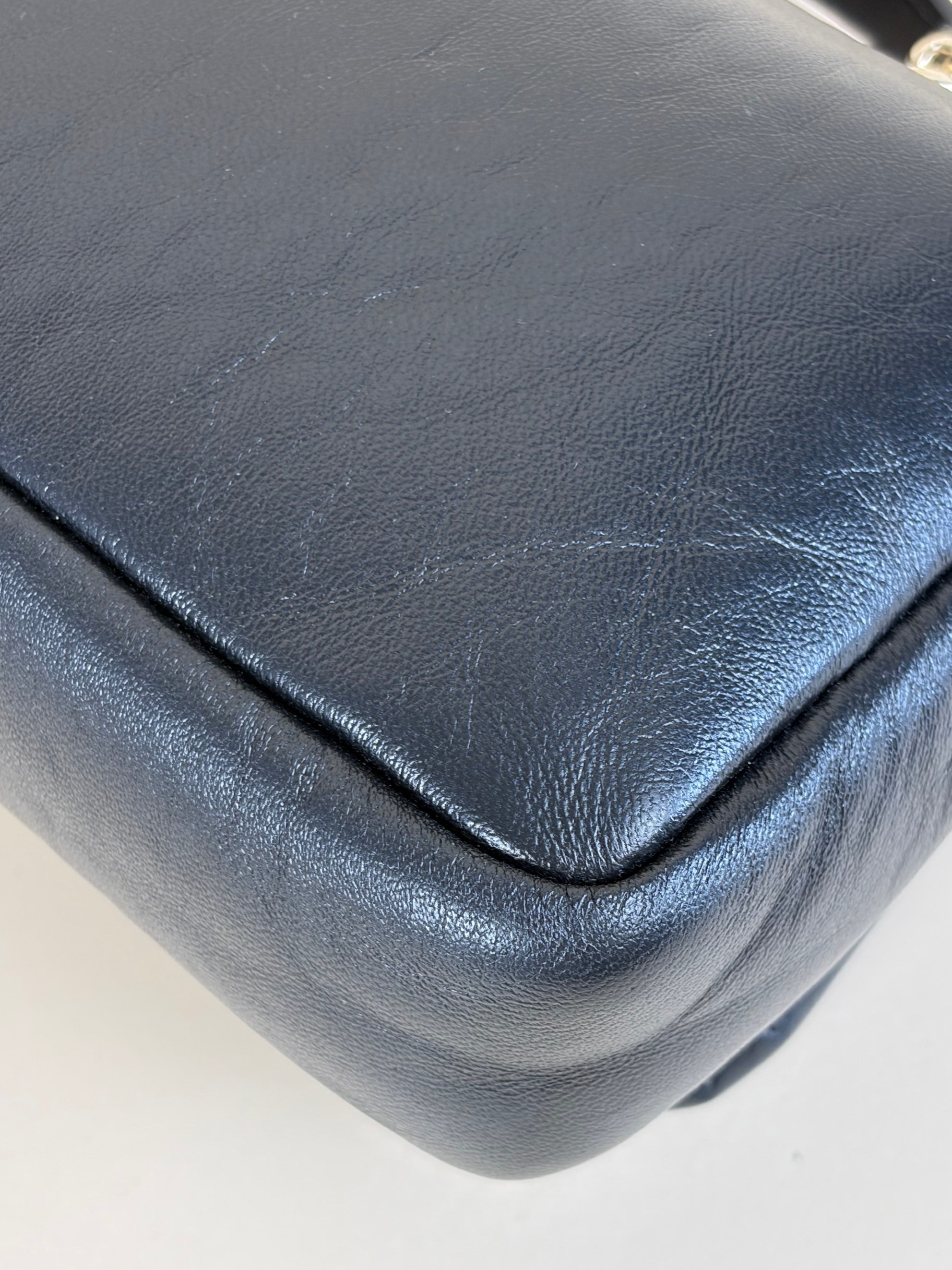 Gucci black leather lambskin puffy mini gg Milano GG
