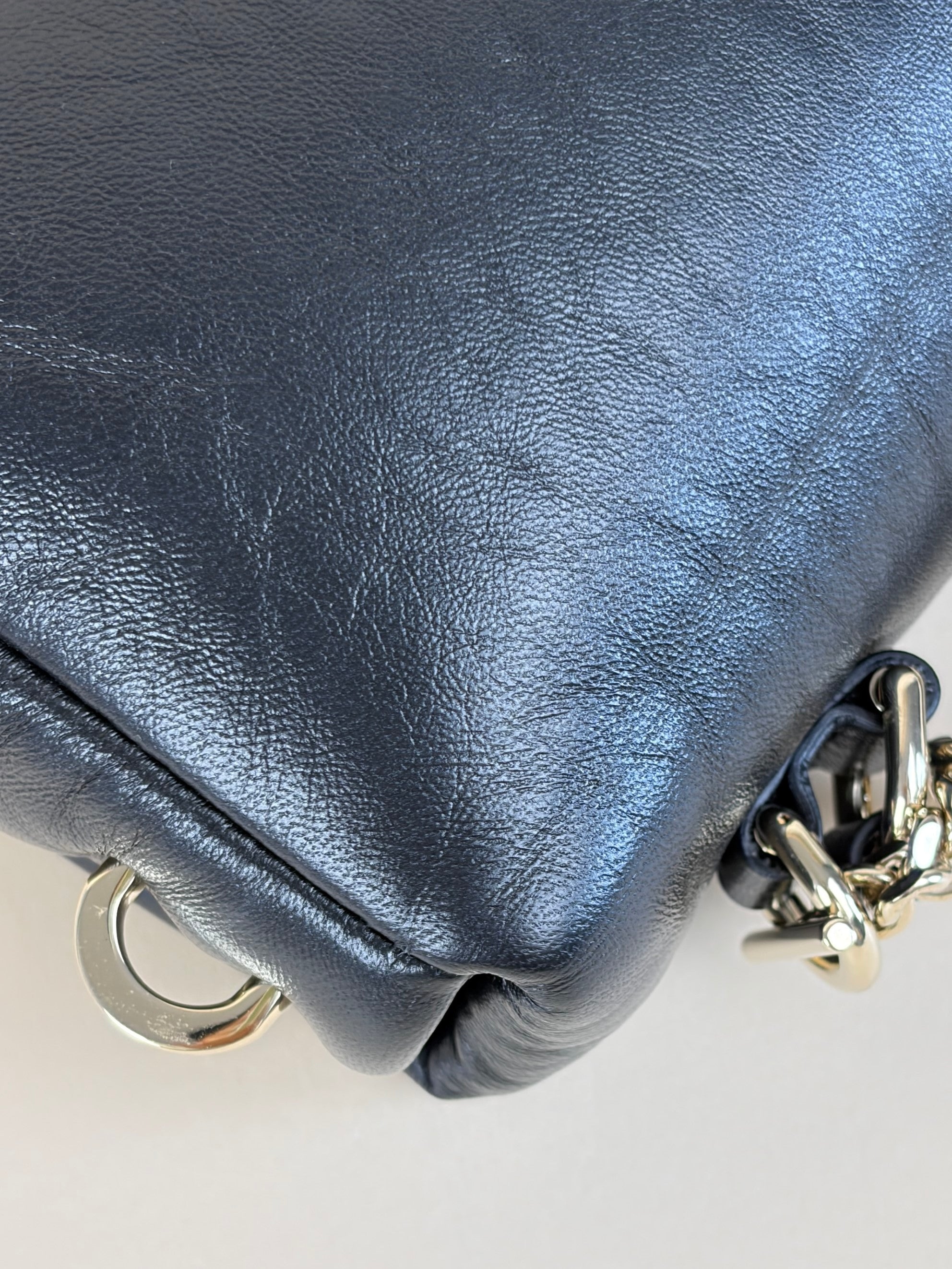 Gucci black leather lambskin puffy mini gg Milano GG