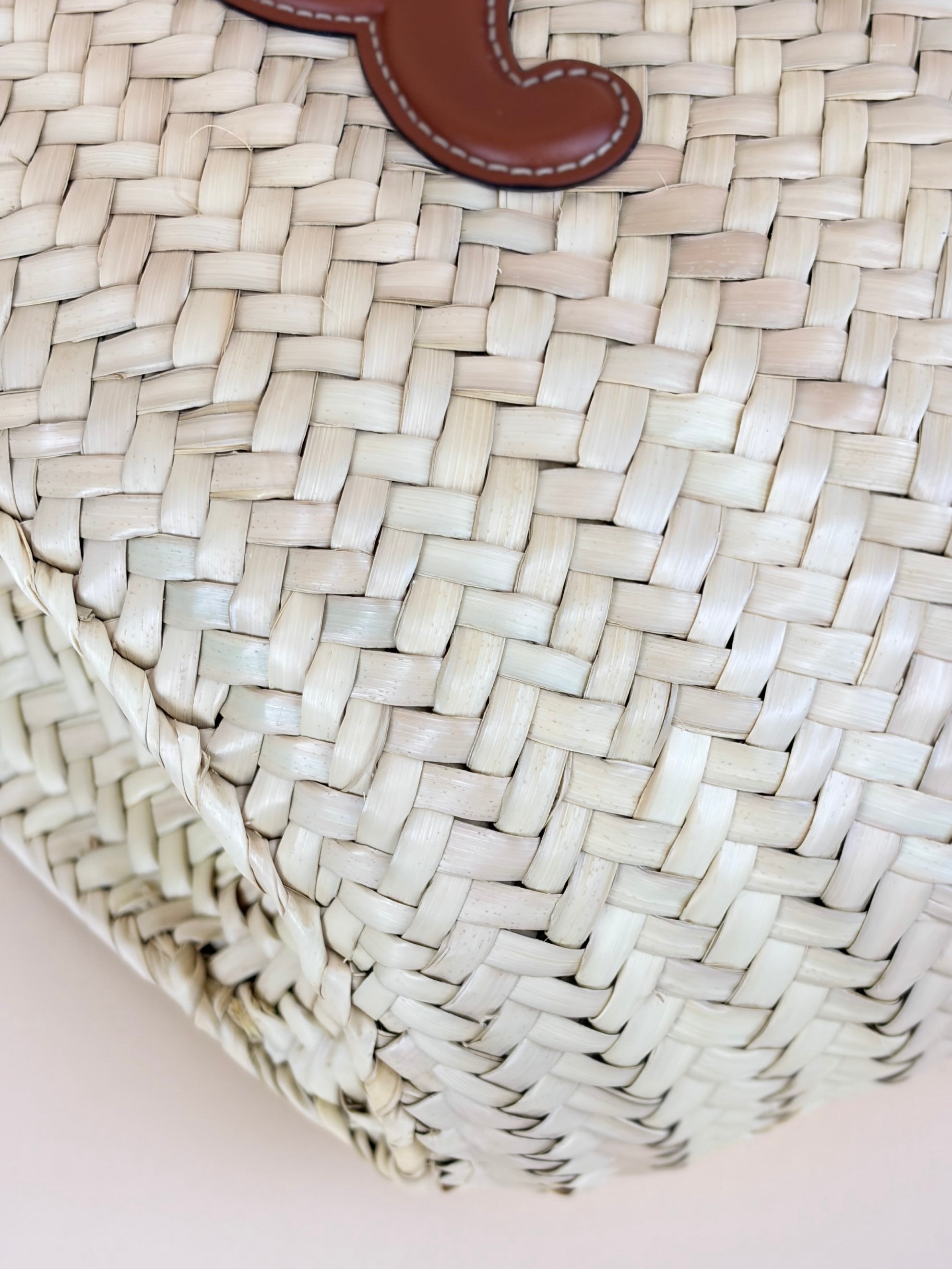Celine Tan Triomphe Raffia Medium Panier Shoulder Bag