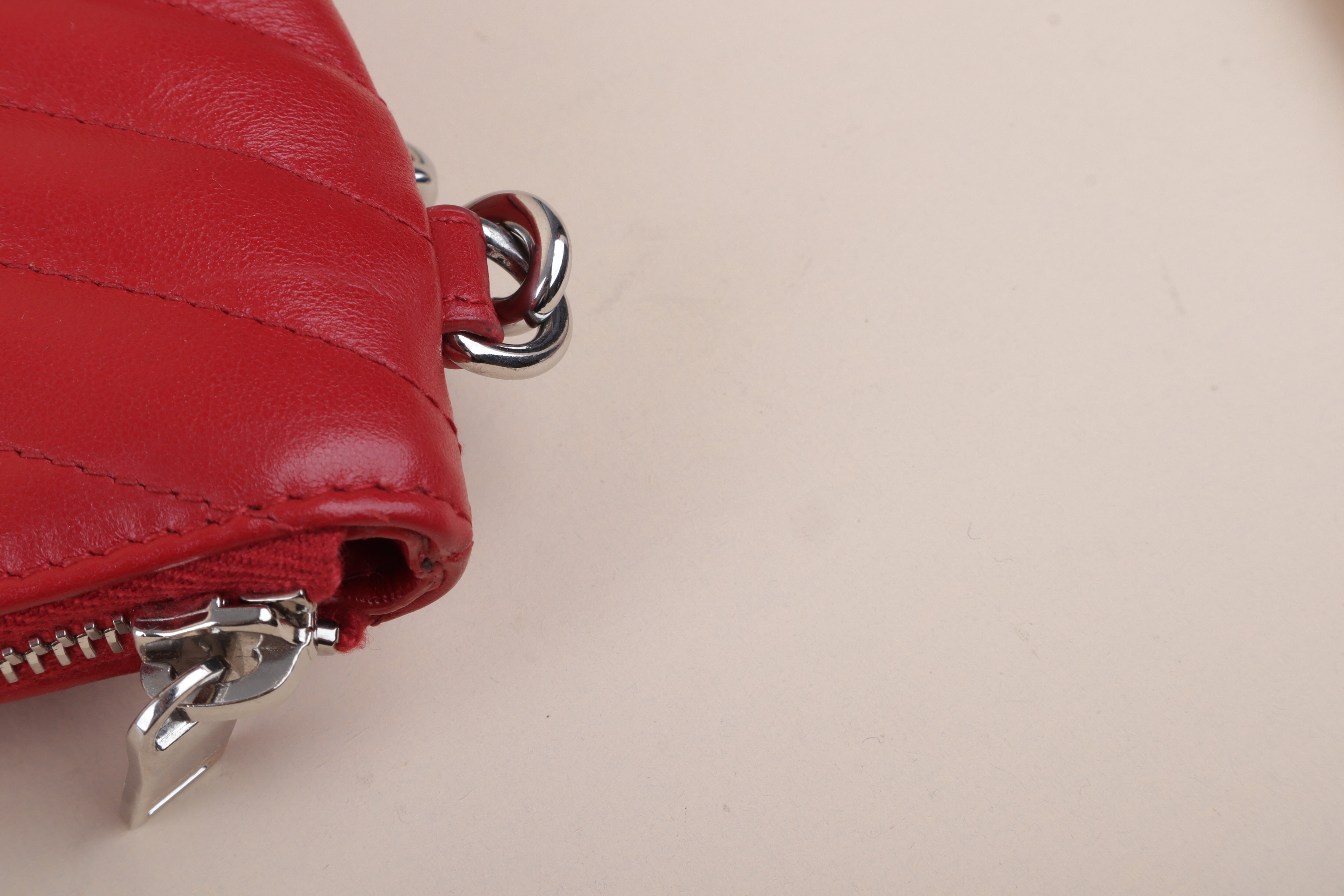 YSL red Cassandre matelassé document holder