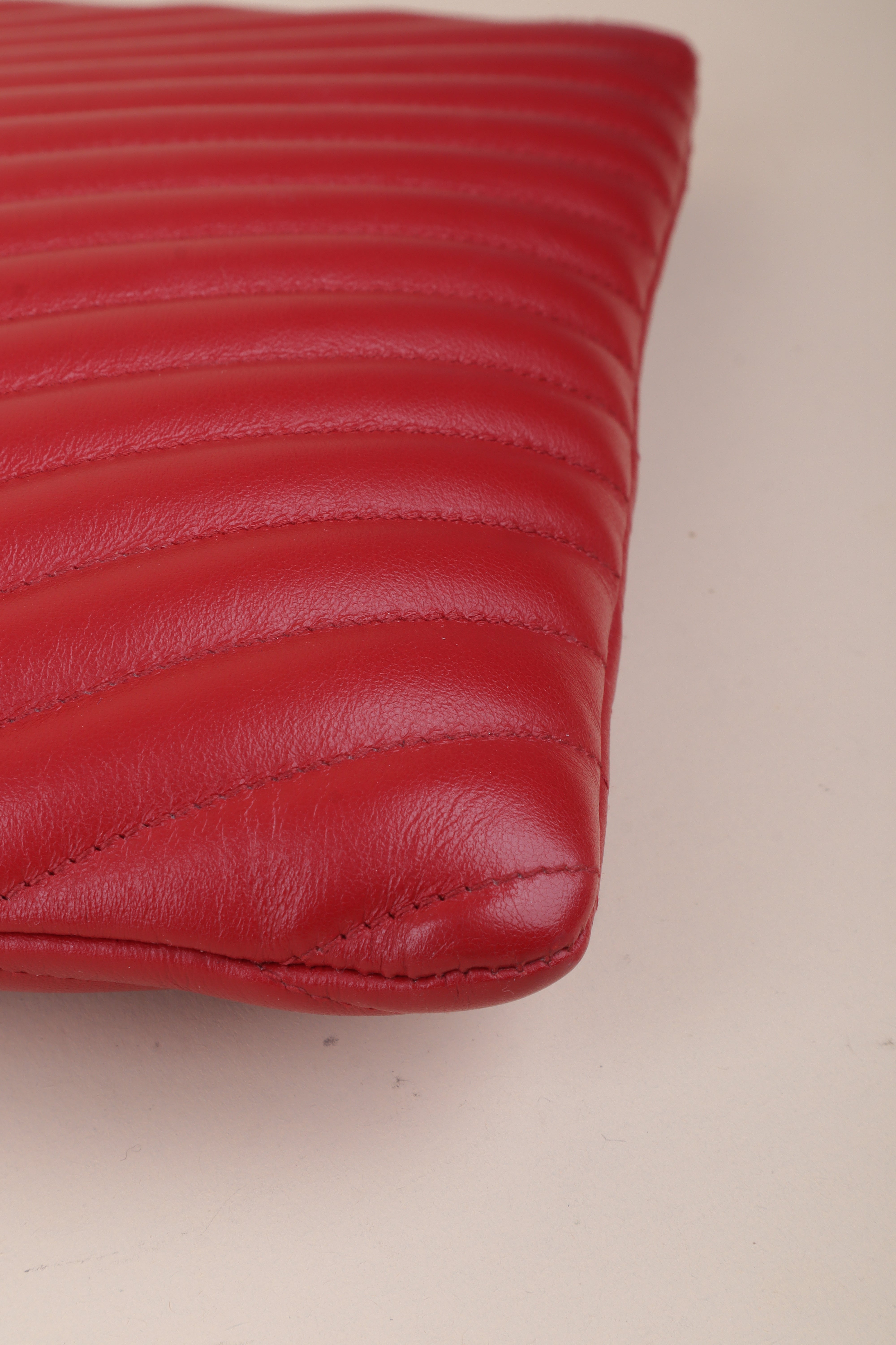 YSL red Cassandre matelassé document holder