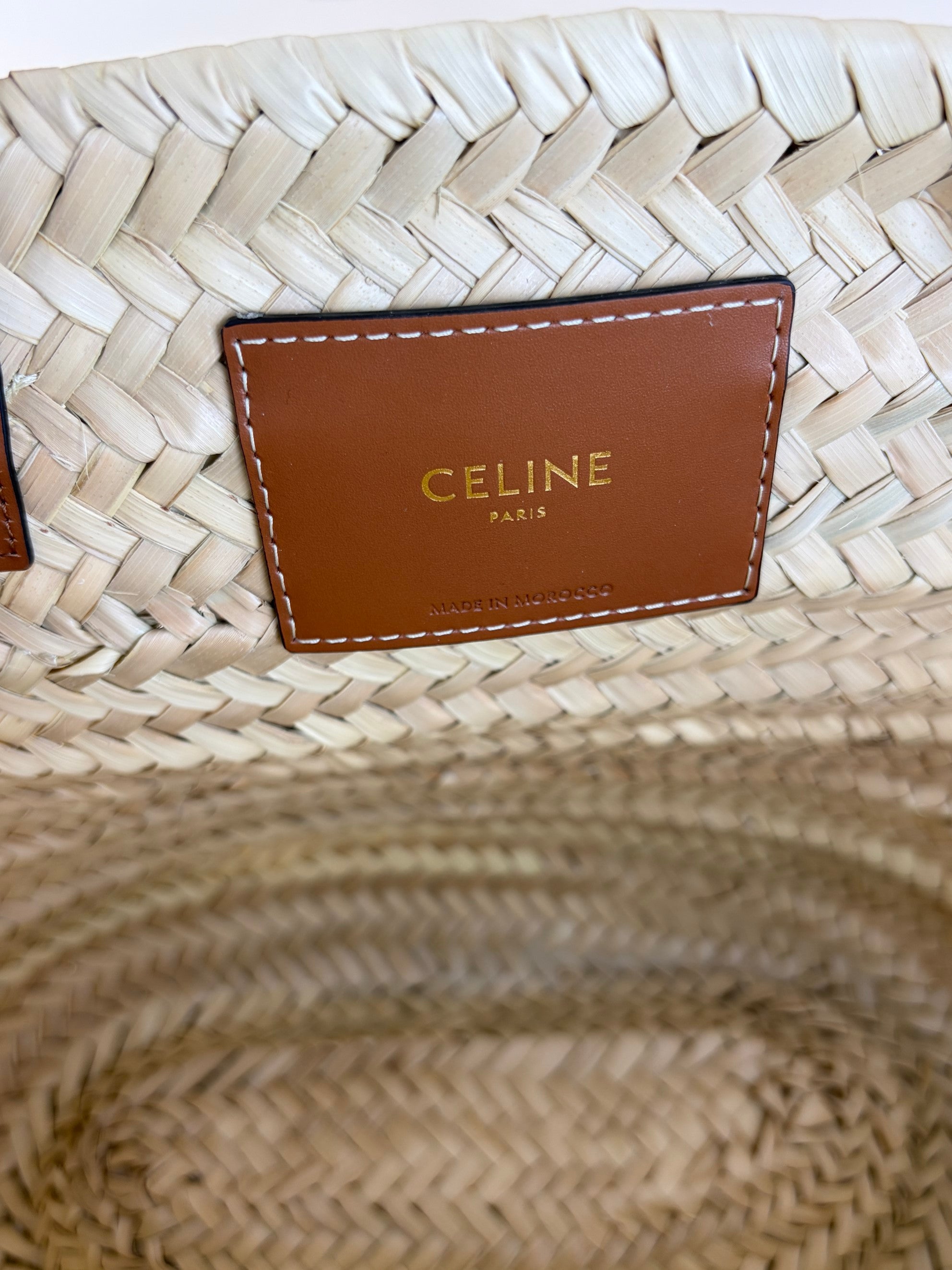 Celine Tan Triomphe Raffia Medium Panier Shoulder Bag
