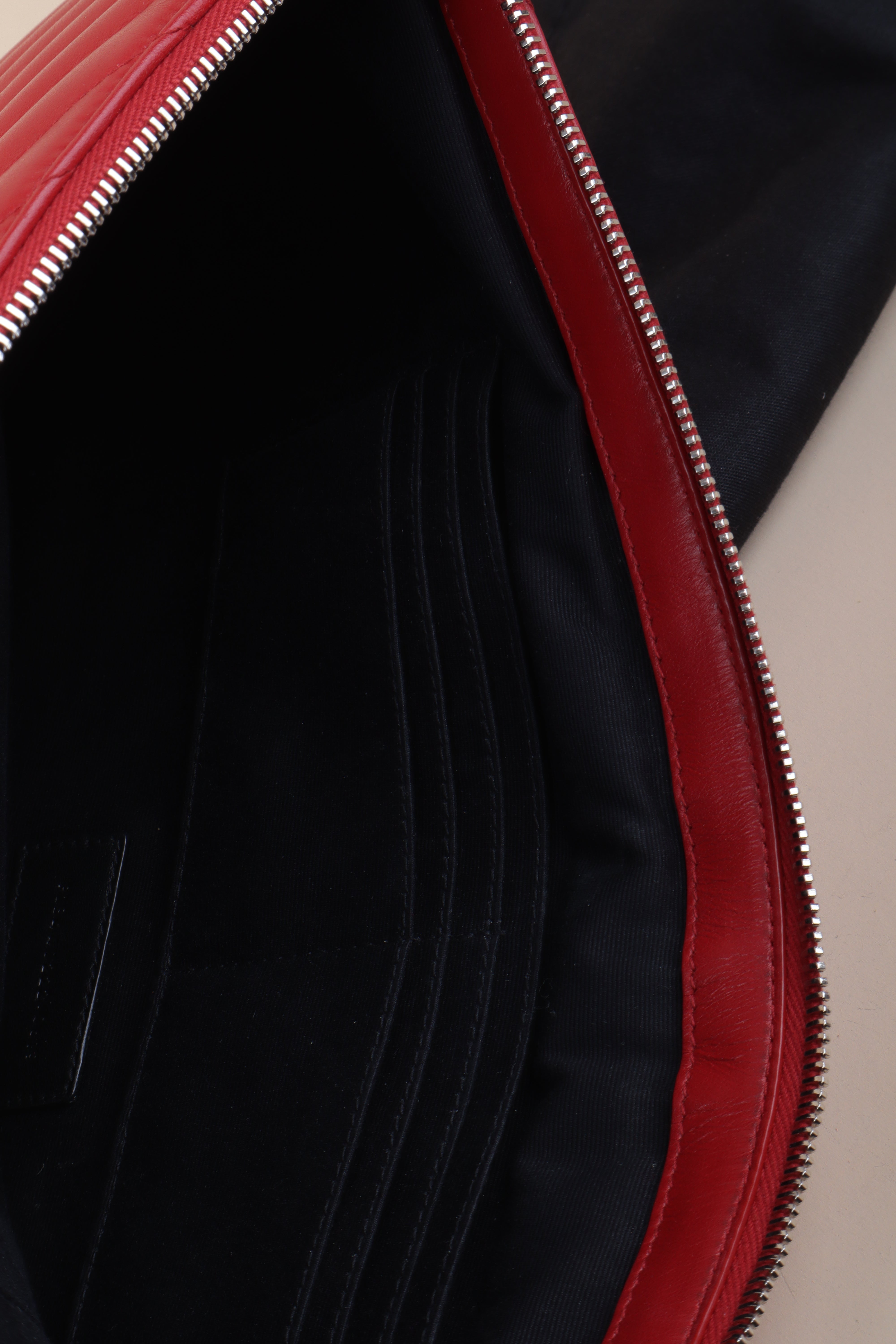 YSL red Cassandre matelassé document holder