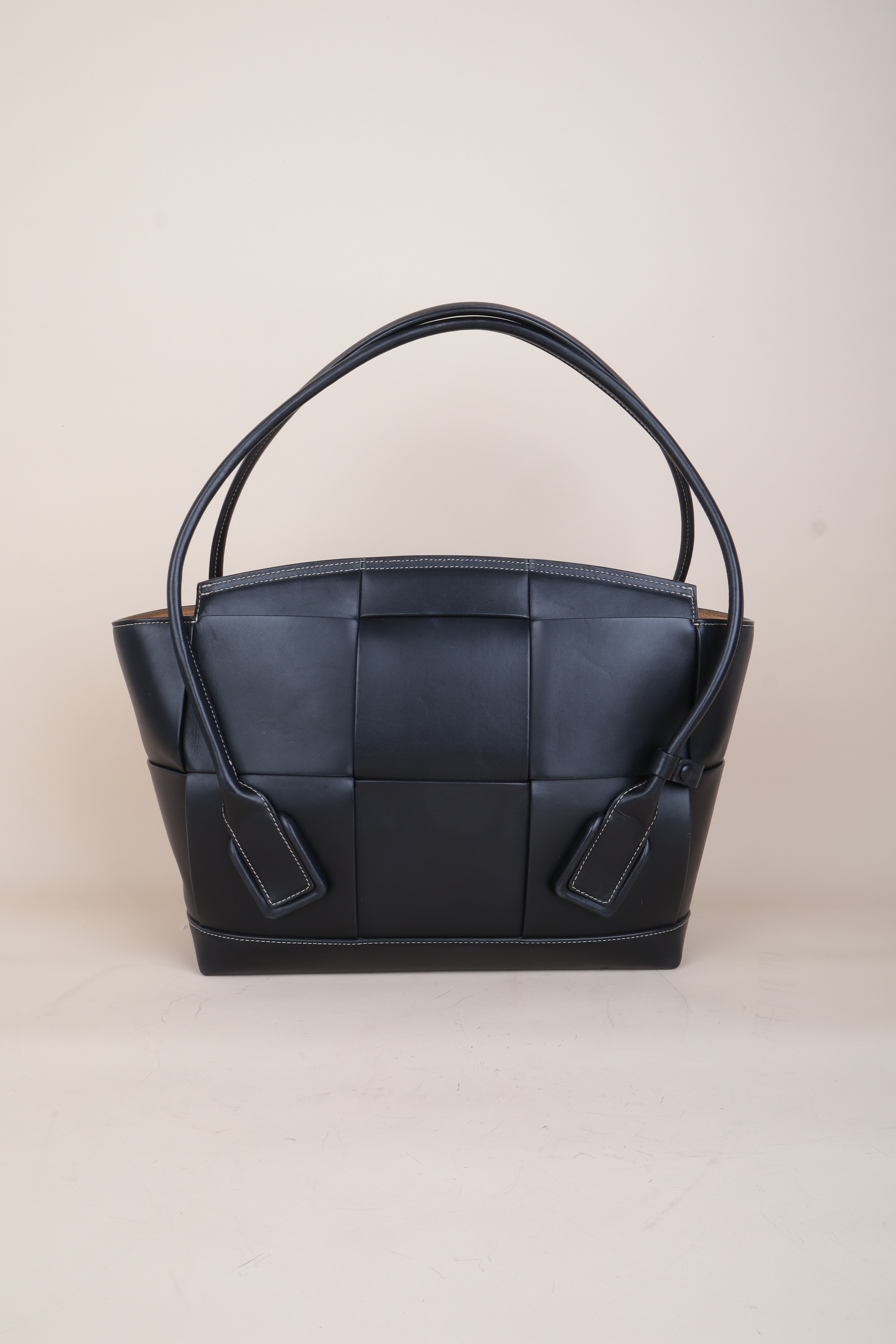 BOTTTEGA VENETA  Camel Arco Medium Top Handle Bag