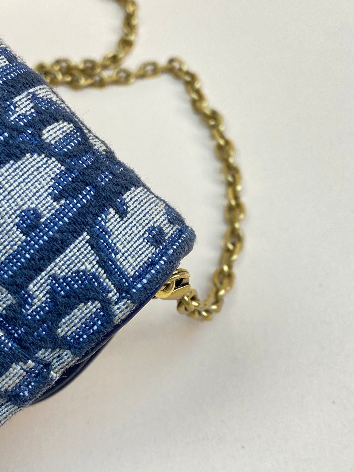 Christian Dior blue Oblique Saddle Chain Pouch-shoulder bag-Christian Dior-The Closet Egypt