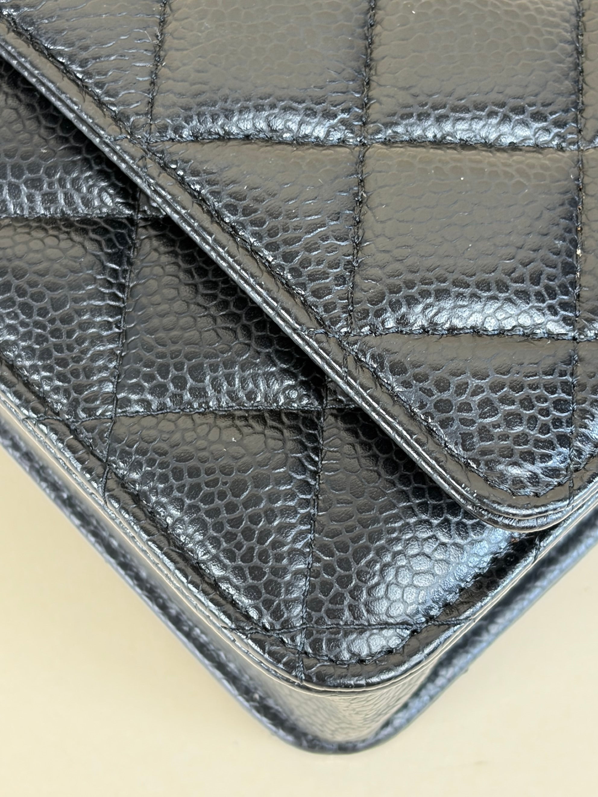 Chanel Black Quilted Flap Wallet On Chain