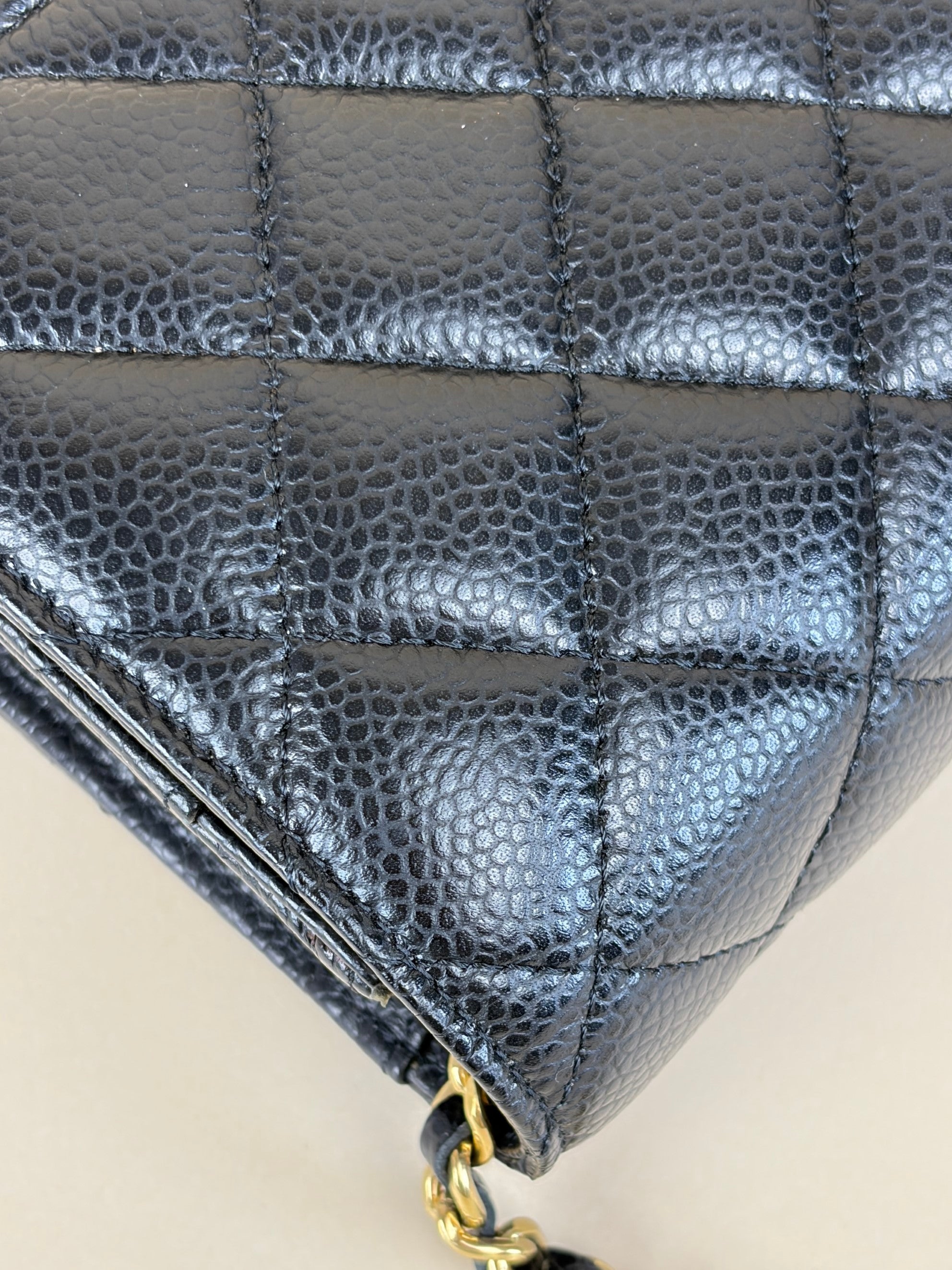 Chanel Black Quilted Flap Wallet On Chain