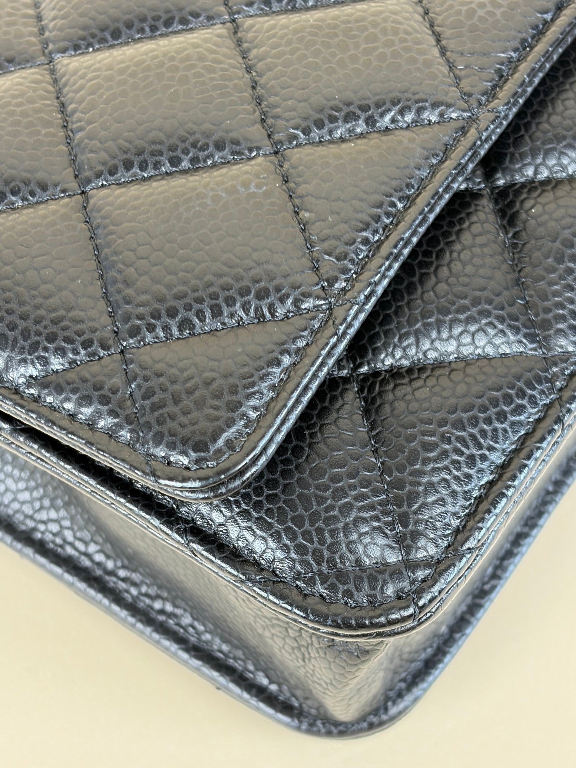 Chanel Black Quilted Flap Wallet On Chain