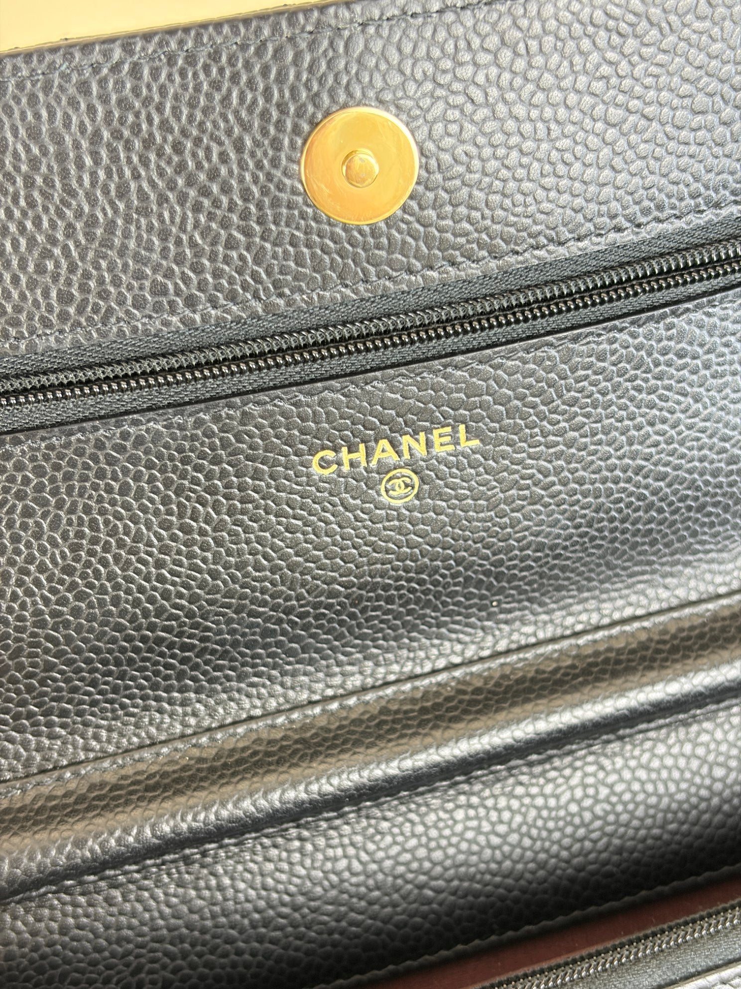 Chanel Black Quilted Flap Wallet On Chain