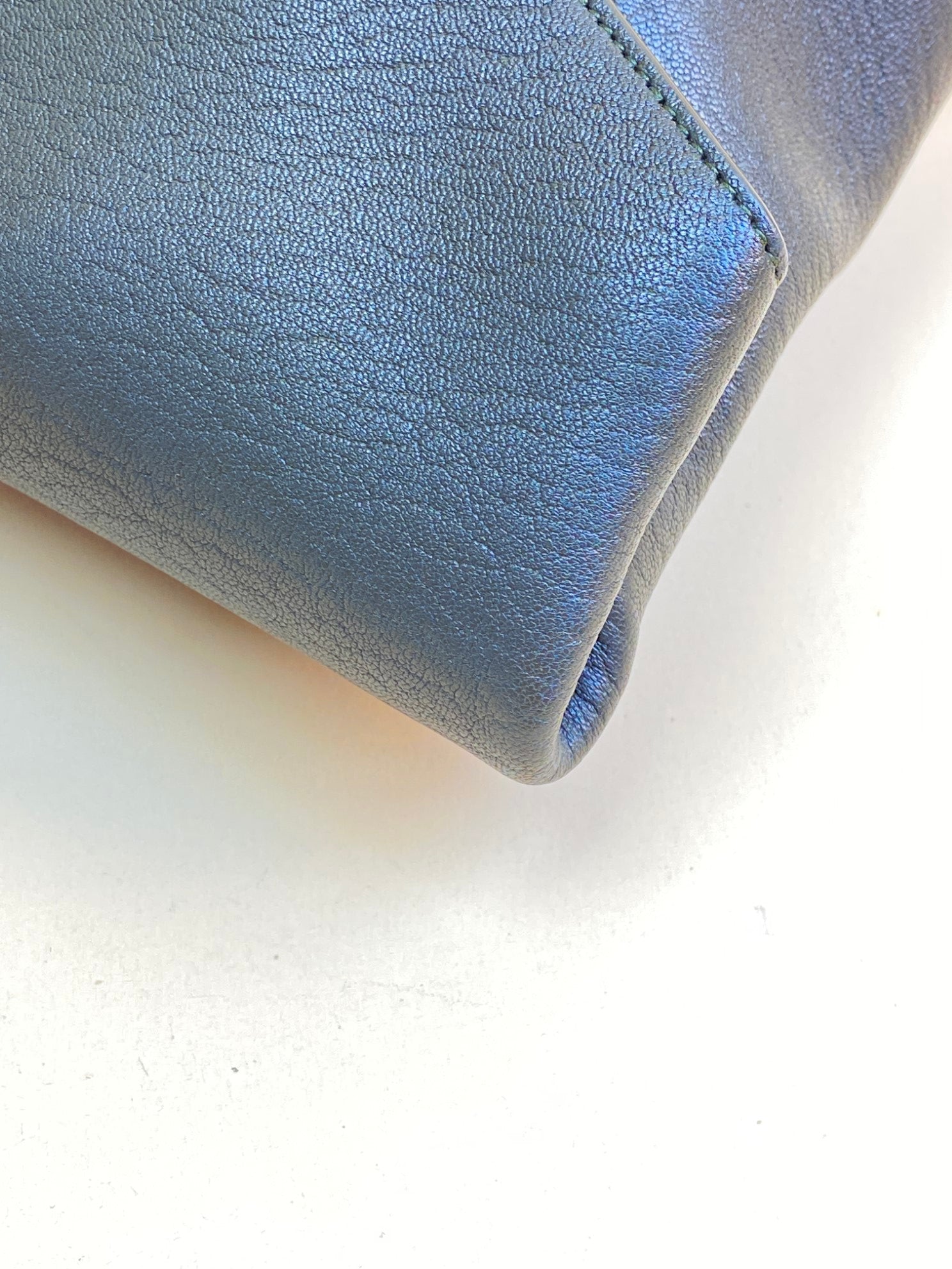 YSL gray Cassandre Envelope Large Clutch