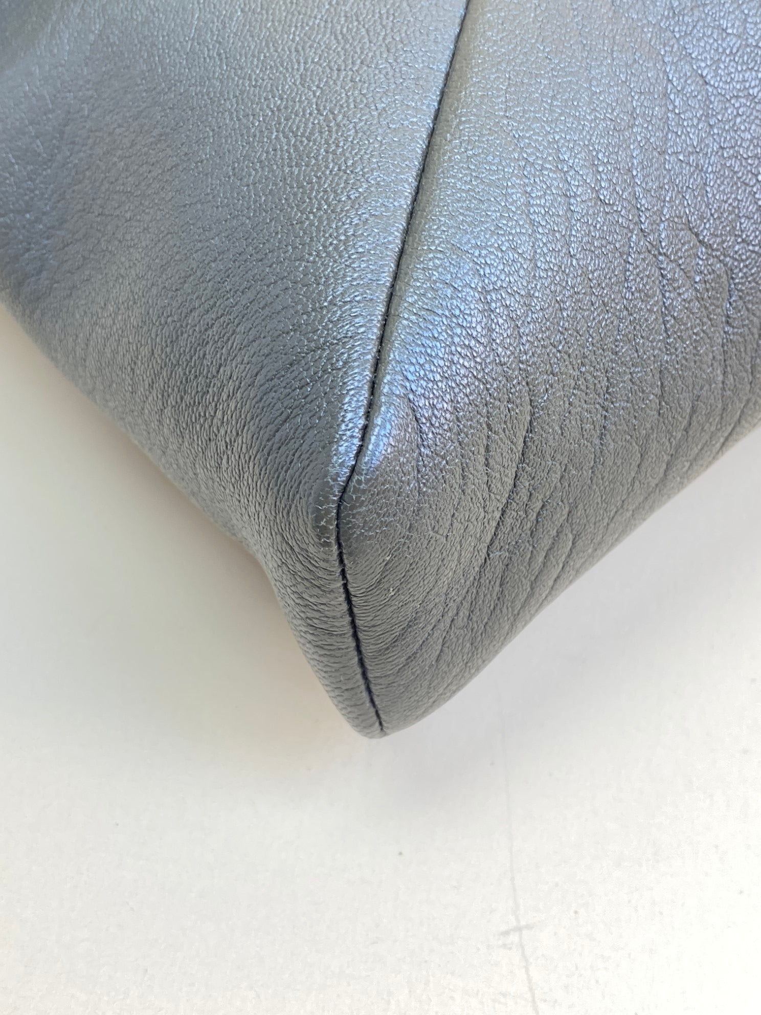 YSL gray Cassandre Envelope Large Clutch