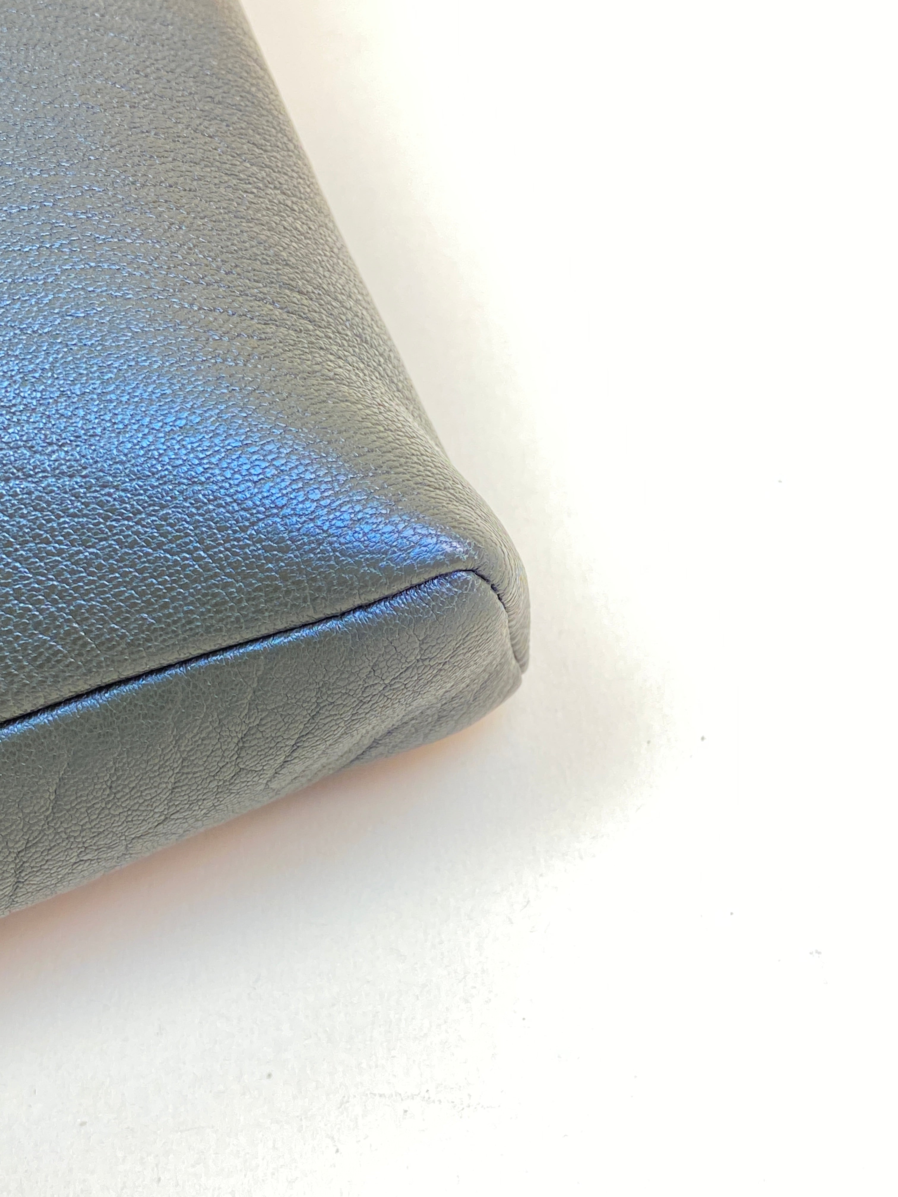 YSL gray Cassandre Envelope Large Clutch