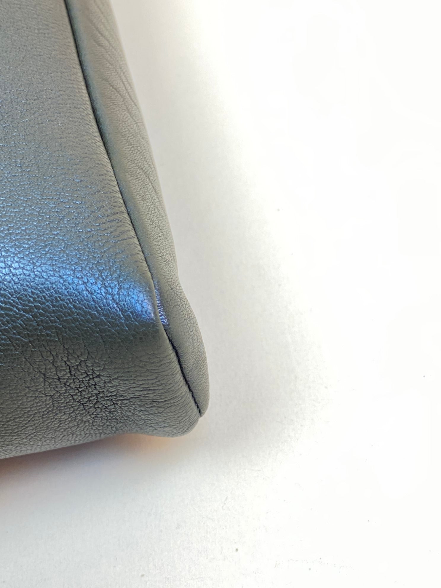 YSL gray Cassandre Envelope Large Clutch