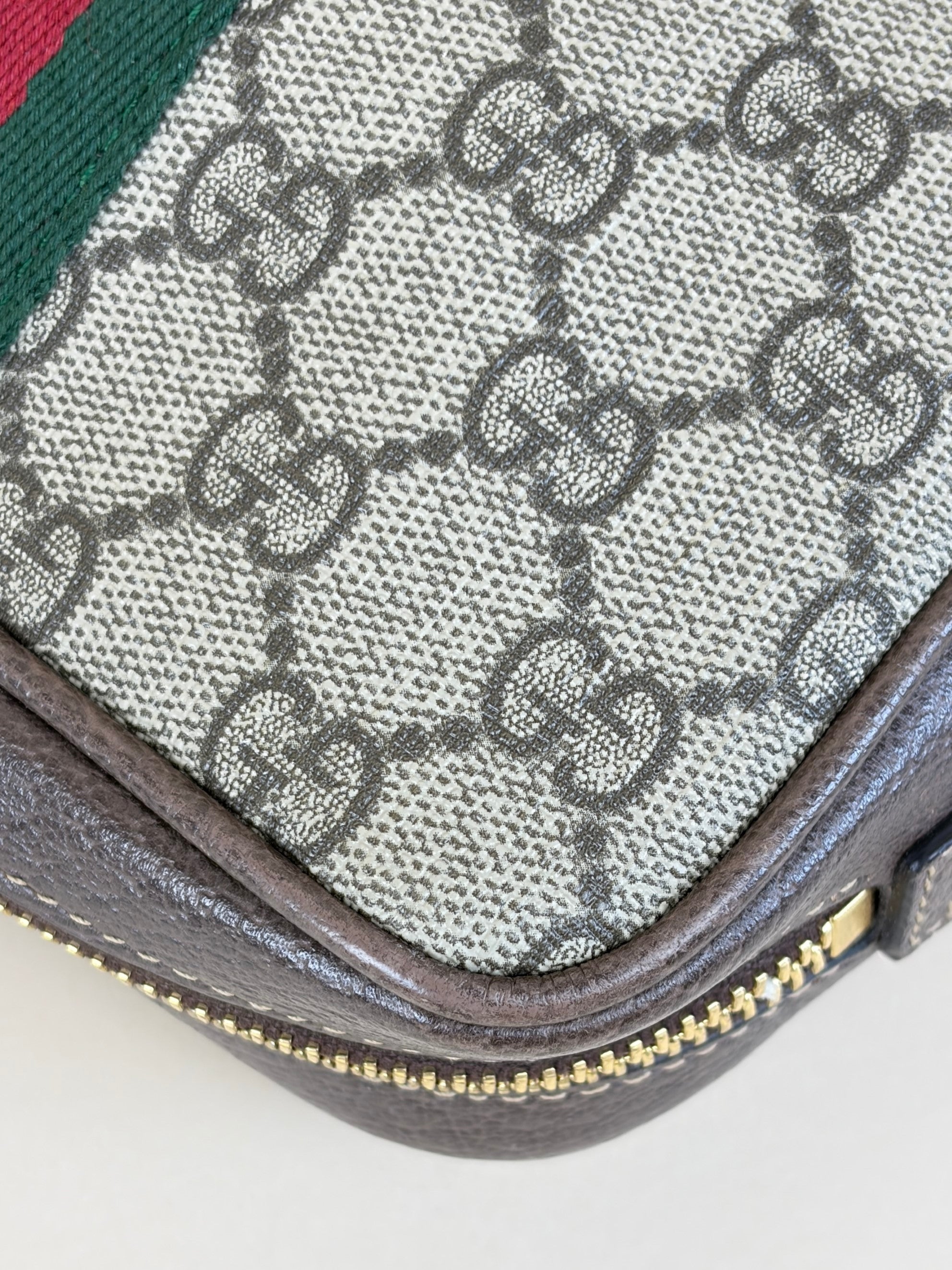 Gucci Brown GG Supreme Mini Ophidia Shoulder Bag