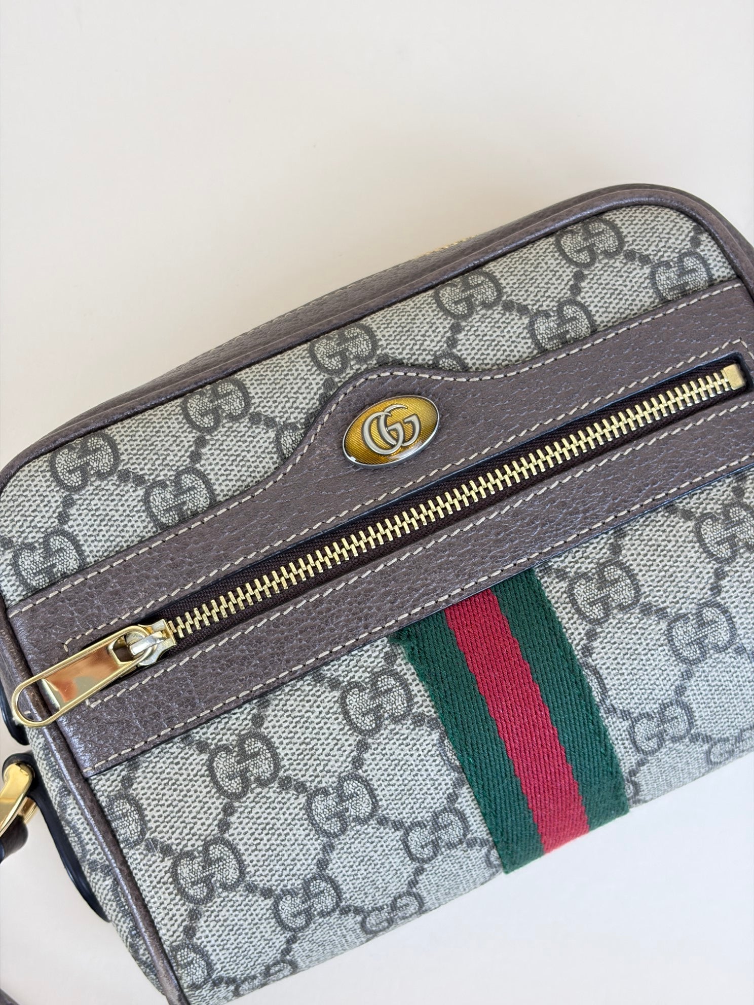 Gucci Brown GG Supreme Mini Ophidia Shoulder Bag