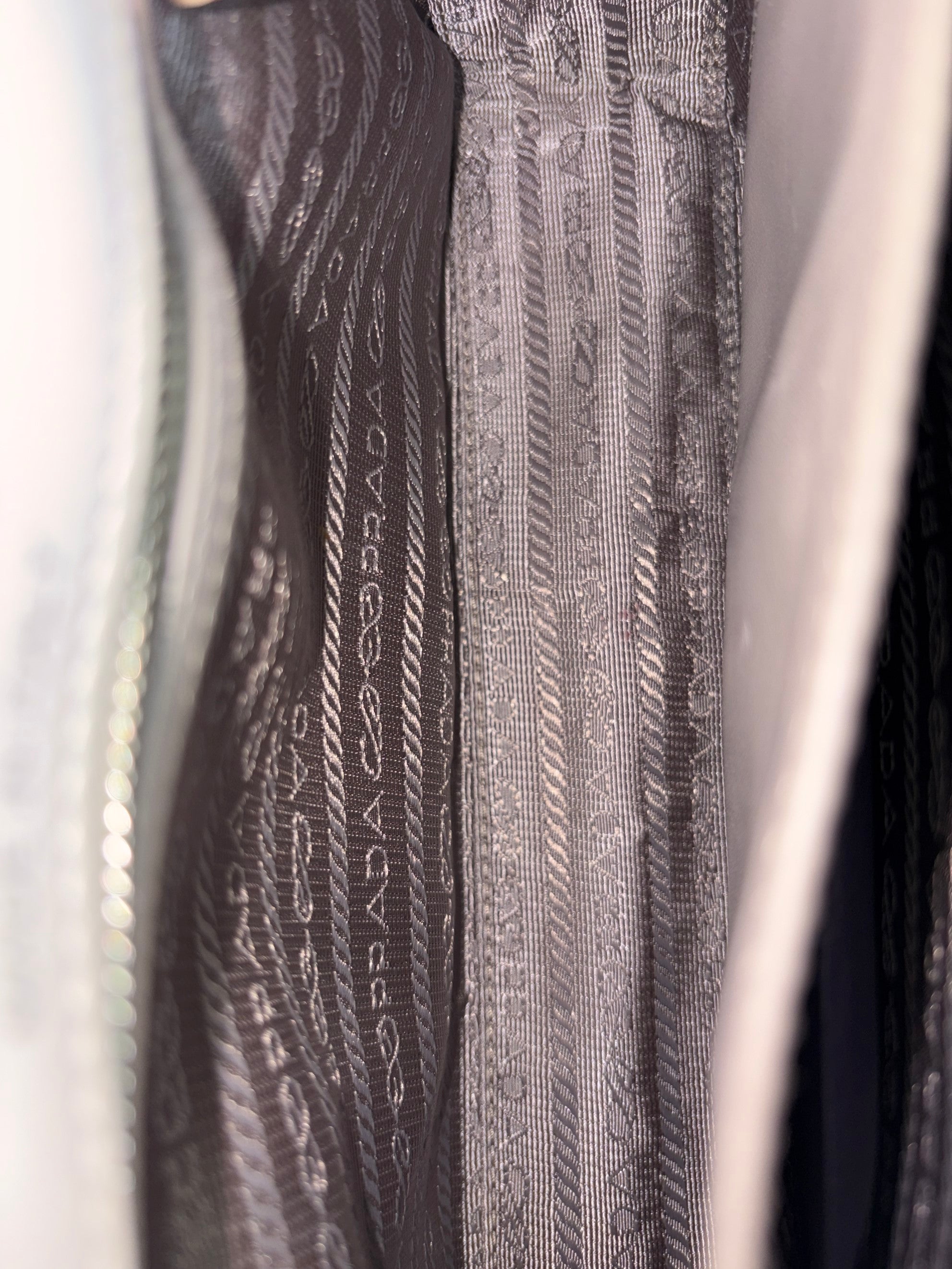 Prada grey soft calfskin imposture diagrammed medium chain flap