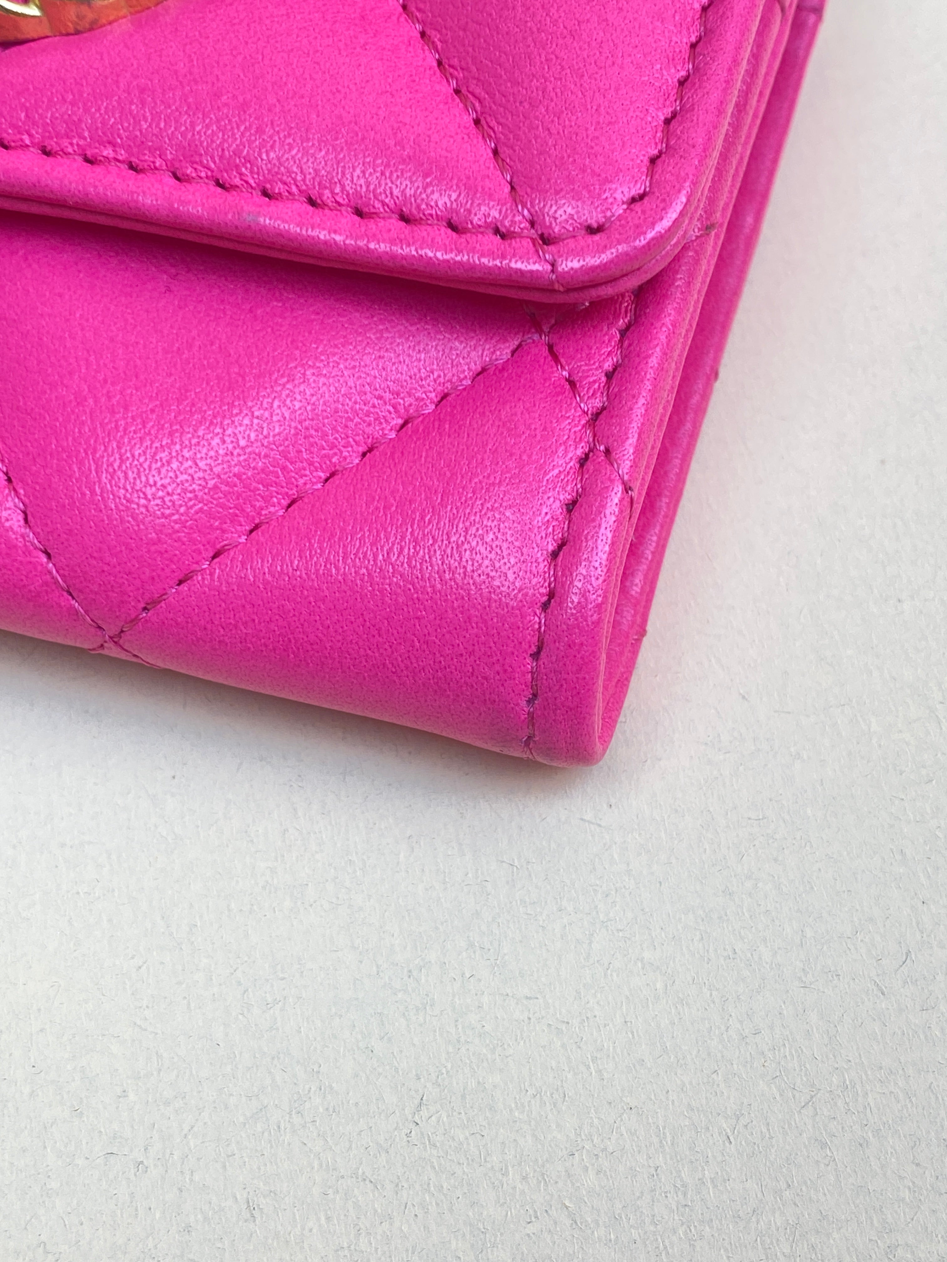 Chanel hot pink 19 small wallet