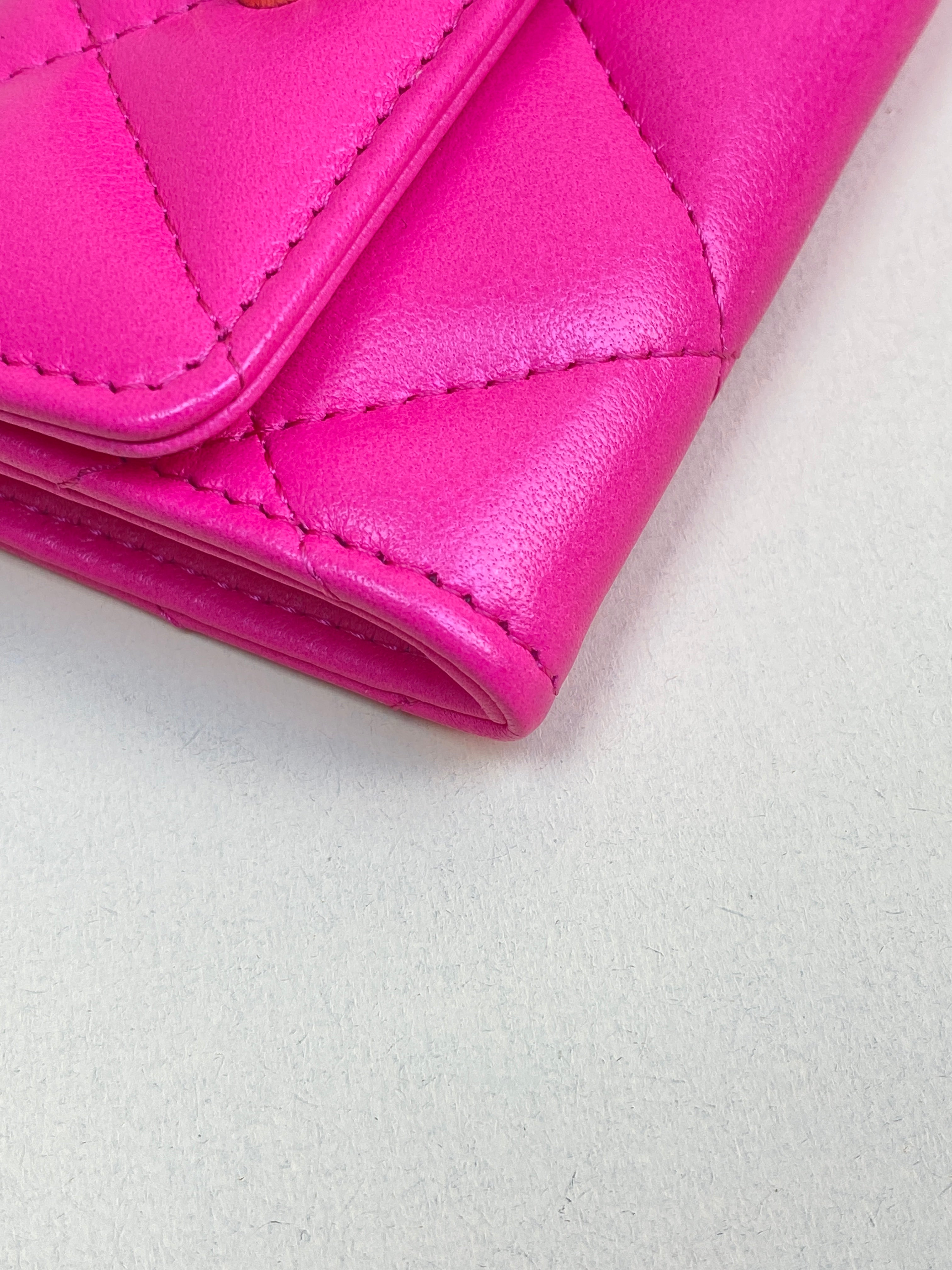 Chanel hot pink 19 small wallet
