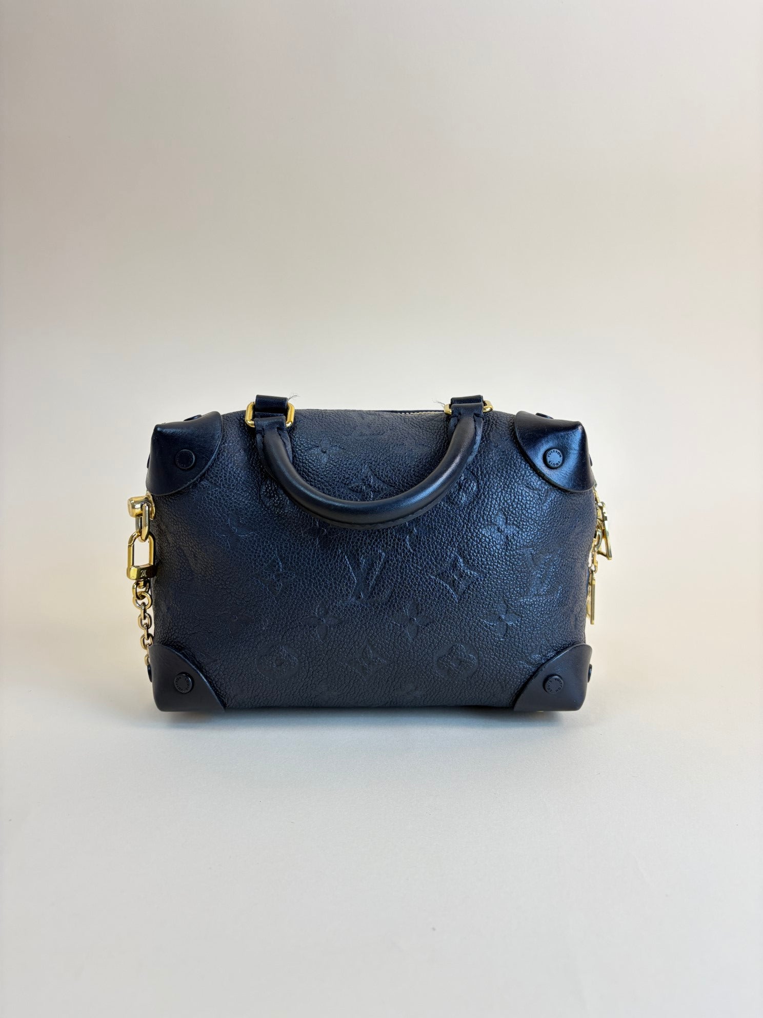 Louis Vuitton Black Monogram Petite Malle Souple Empreinte Tote Bag