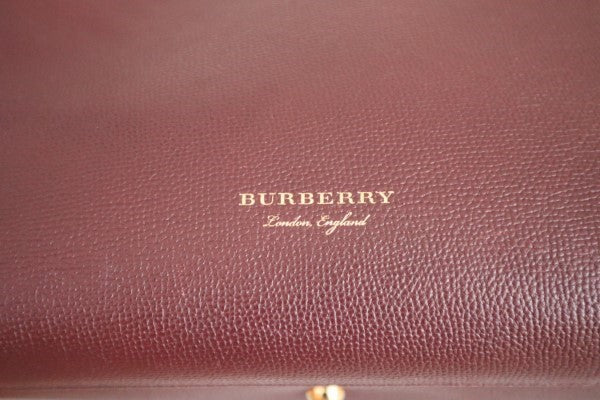 Burberry Burgundy House Check Banner Medium Bag