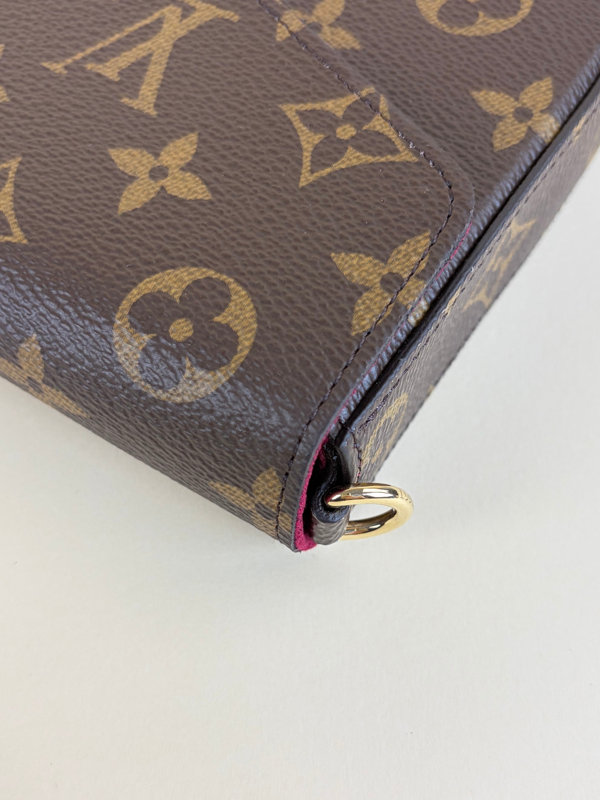 Louis Vuitton Monogram canvas and fuchsia Pochette Felicie Bag