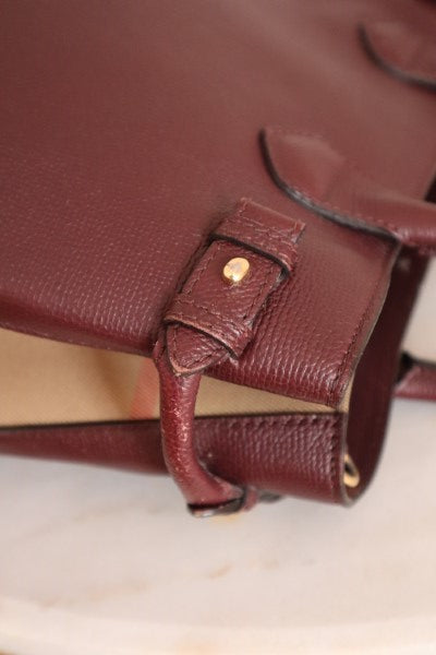 Burberry Burgundy House Check Banner Medium Bag