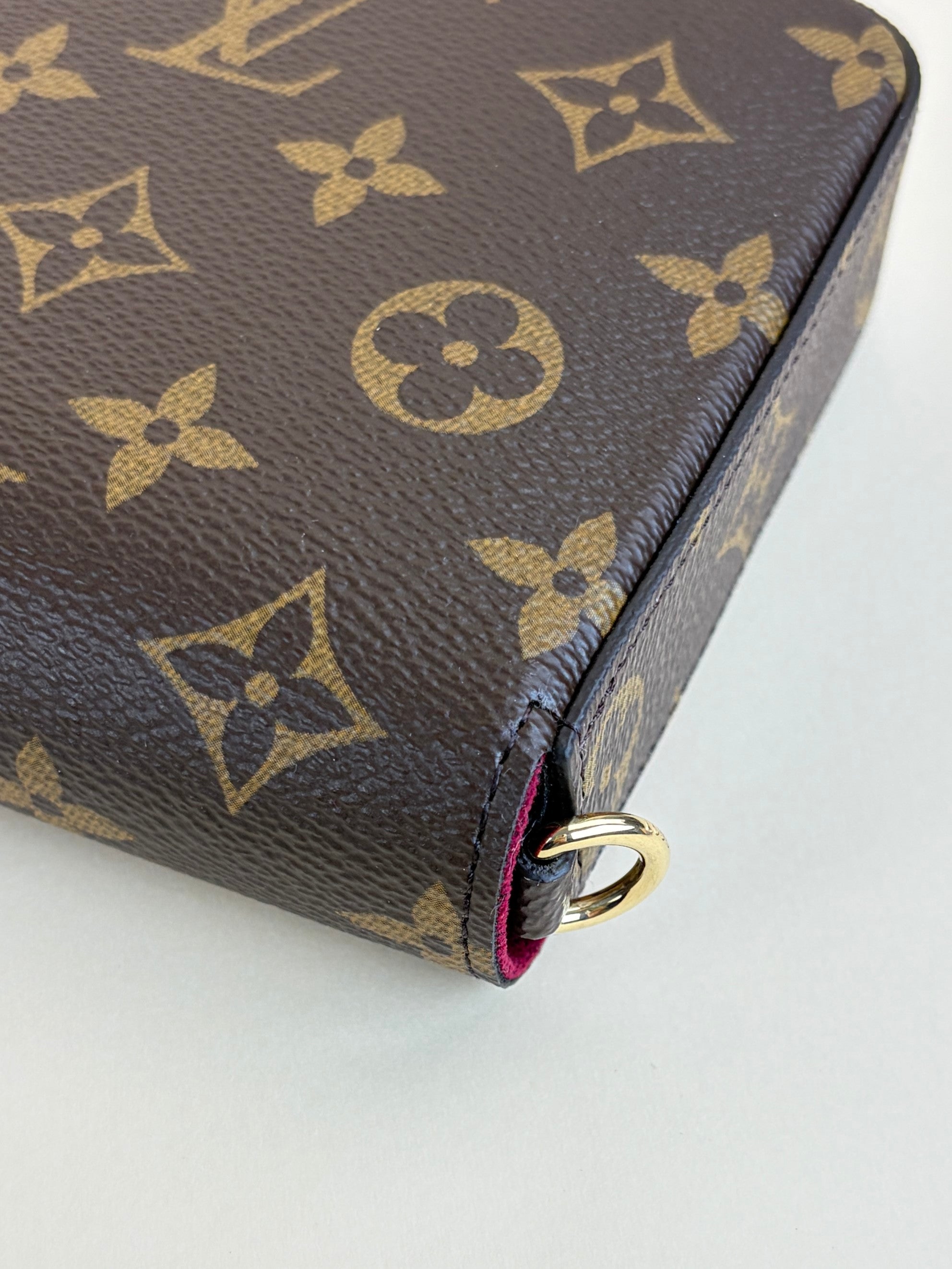 Louis Vuitton Monogram canvas and fuchsia Pochette Felicie Bag