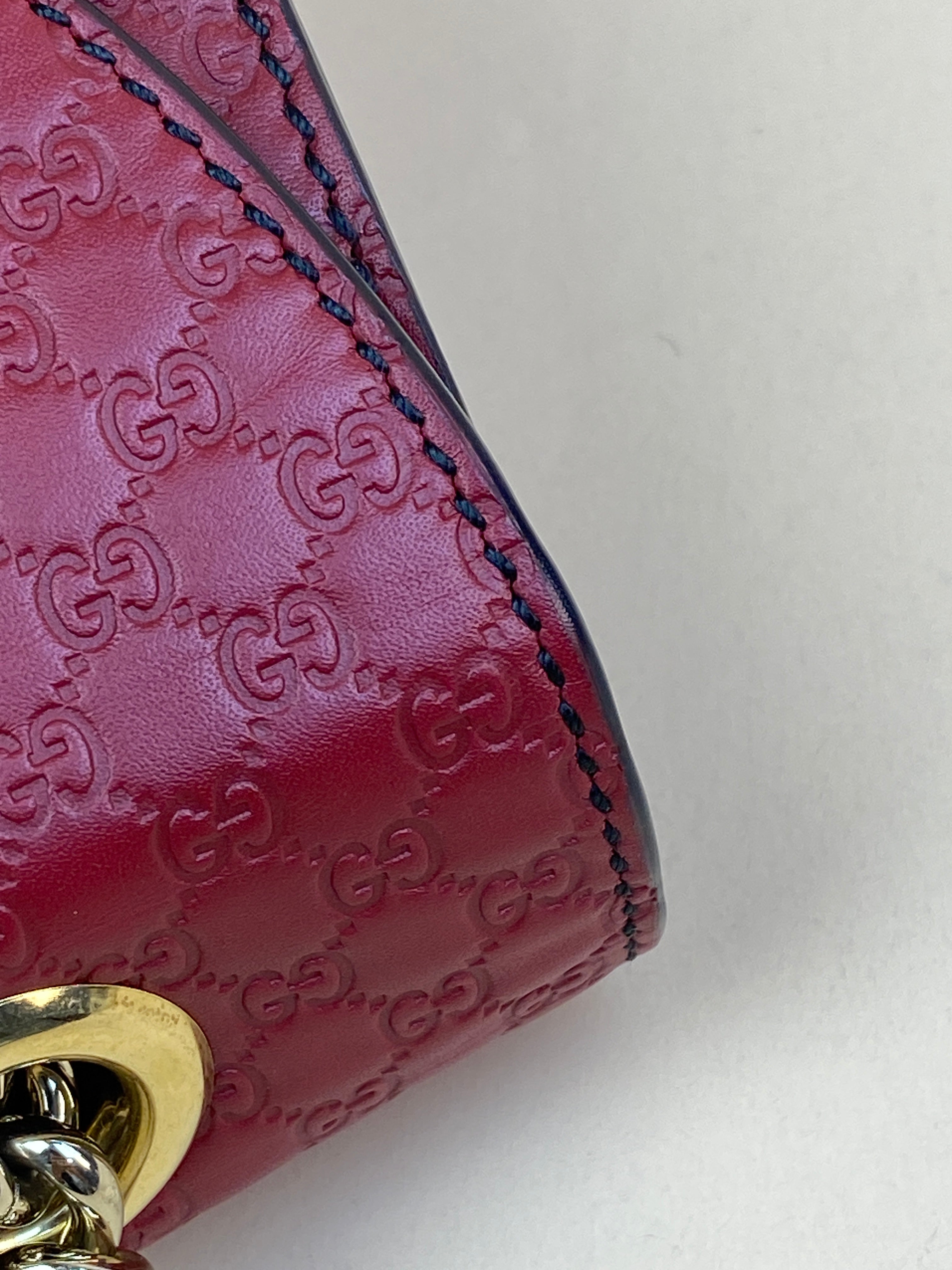 Gucci   red Guccissima Medium Emily Bag