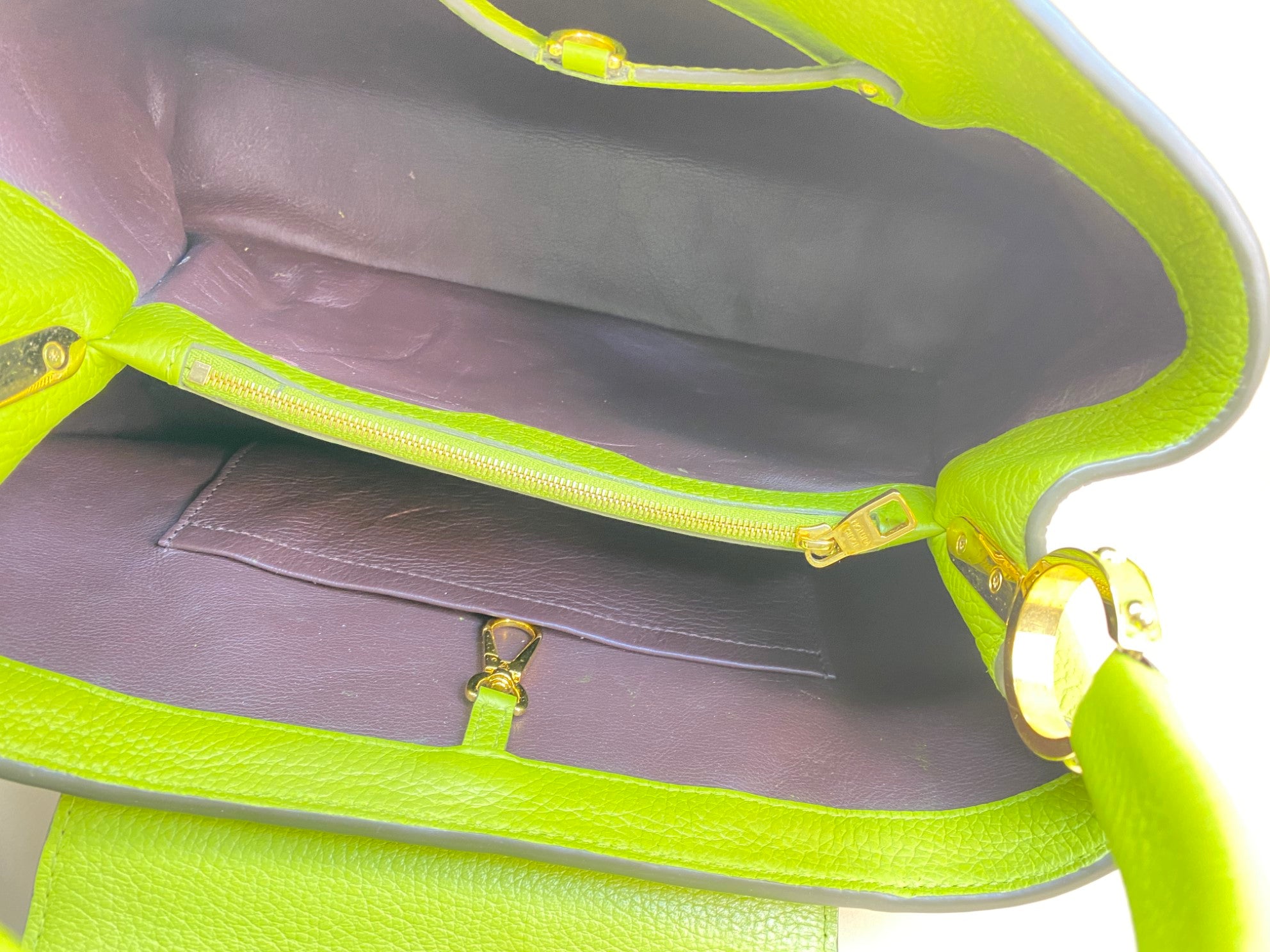 Louis Vuitton green Capucine's MM Tote Bag