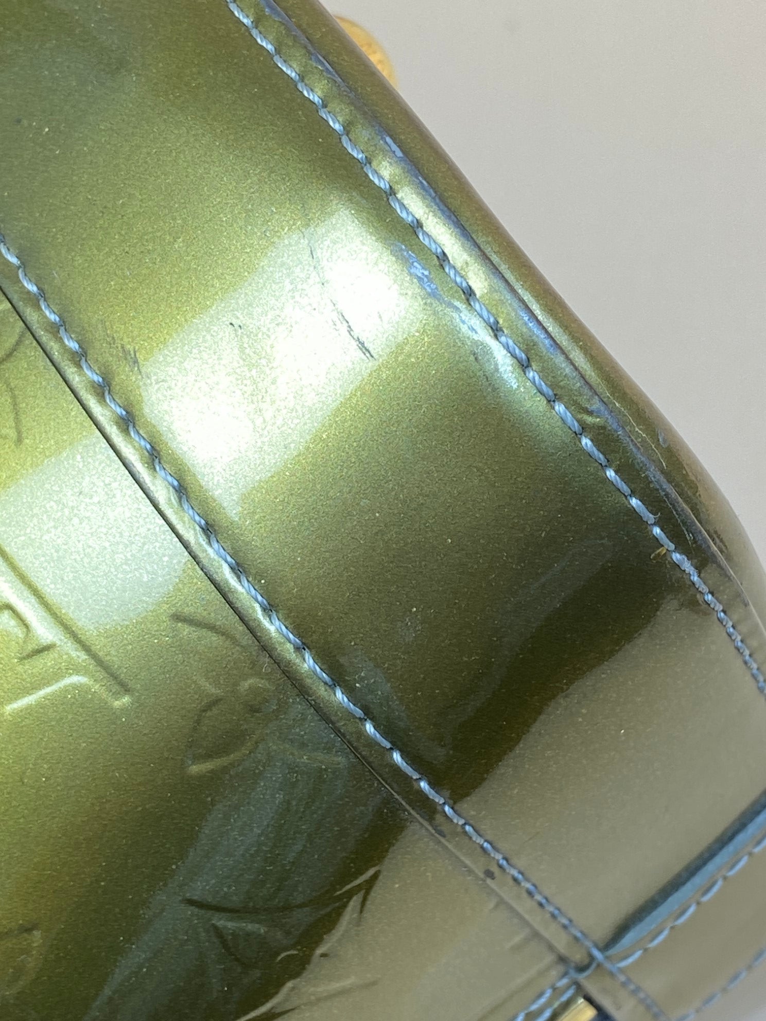 Louis Vuitton olive Monogram Vernis Alma gm Bag