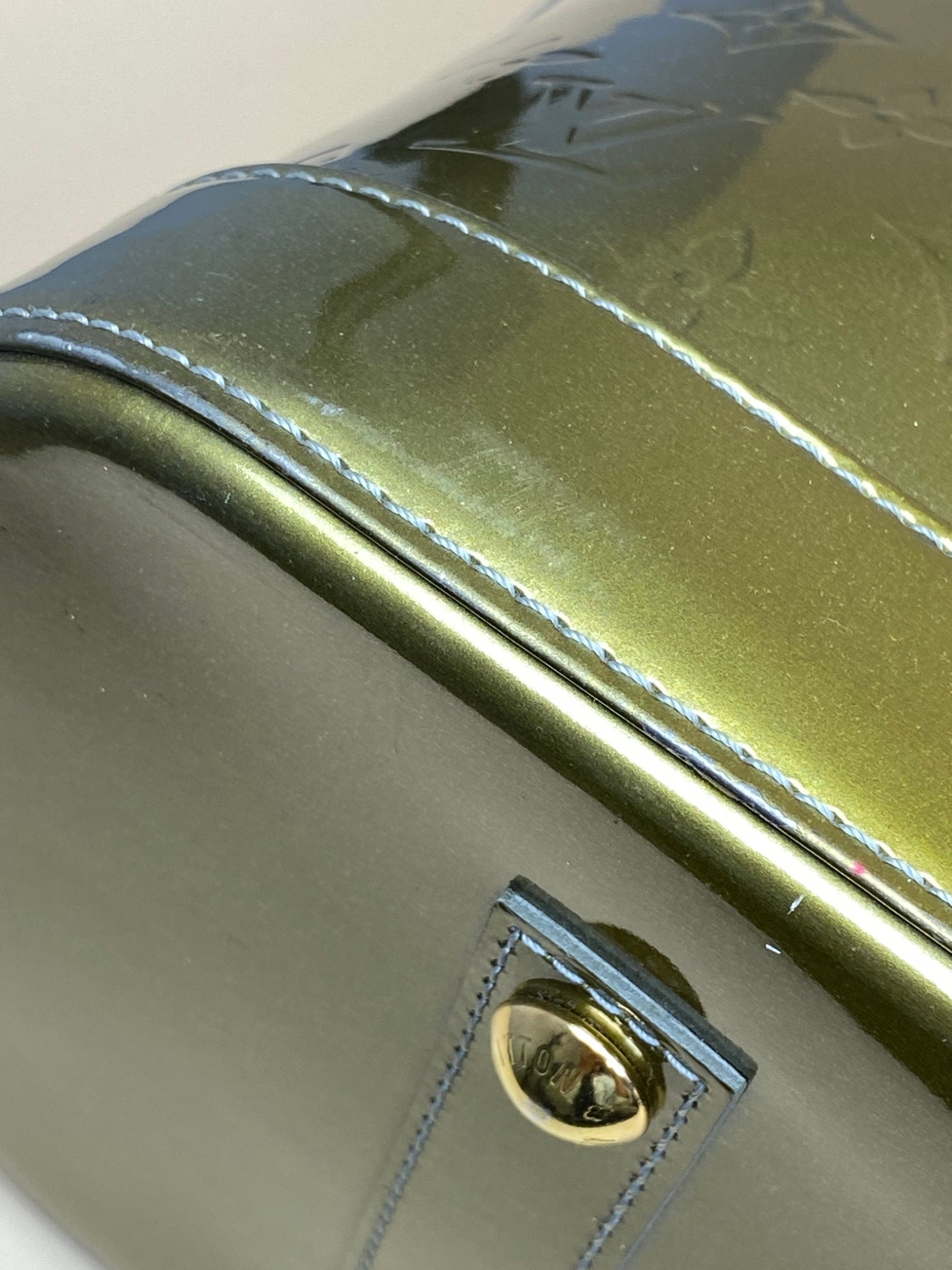 Louis Vuitton olive Monogram Vernis Alma gm Bag