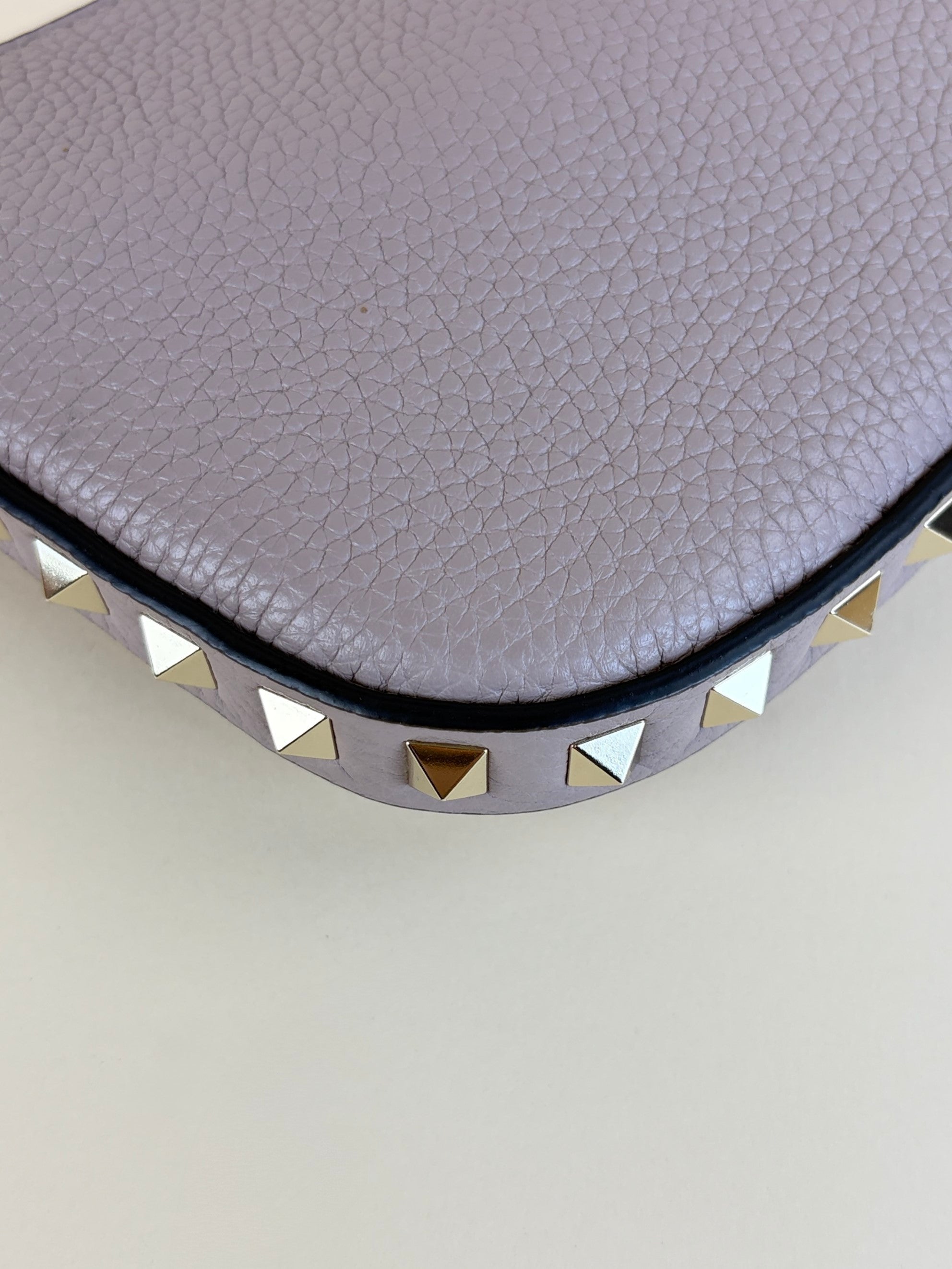 Valentino paravane nude grainy calfskin mini rock stud hobo bag