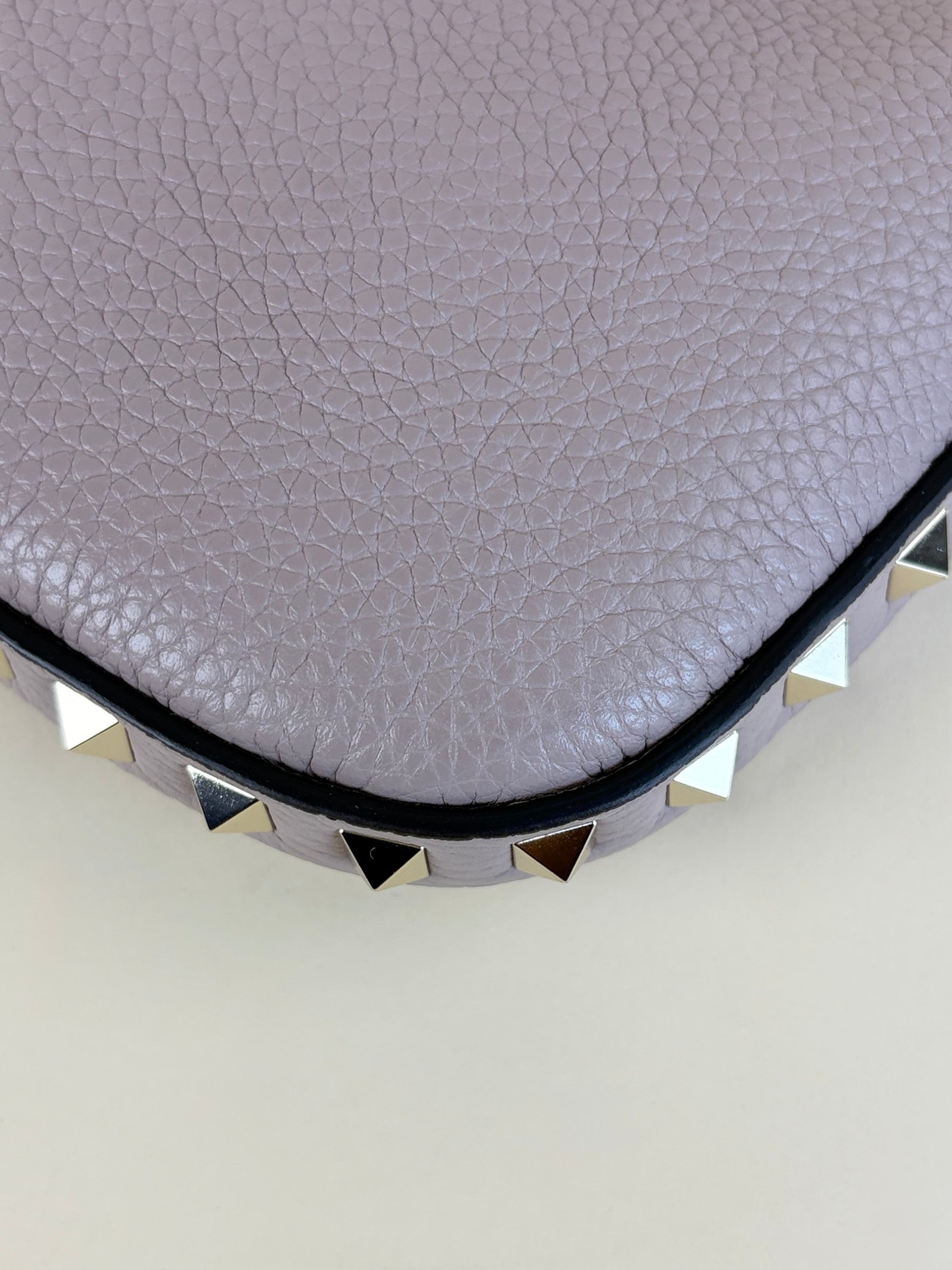 Valentino paravane nude grainy calfskin mini rock stud hobo bag