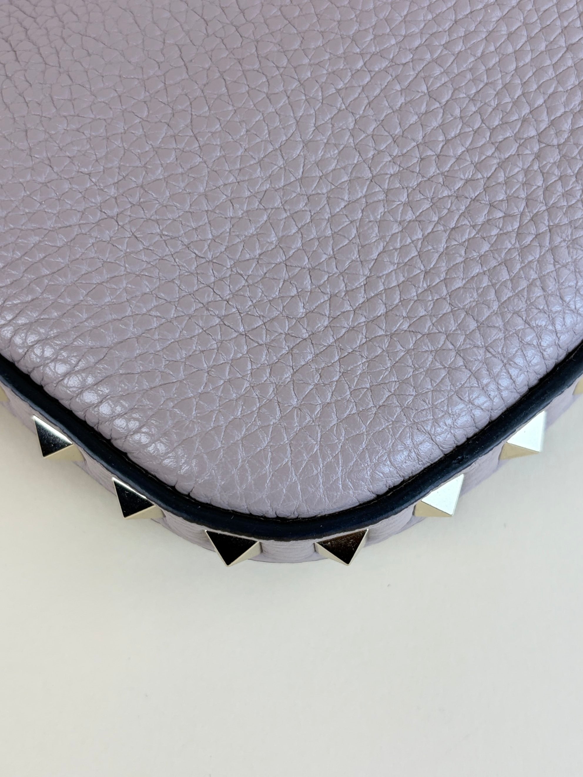 Valentino paravane nude grainy calfskin mini rock stud hobo bag