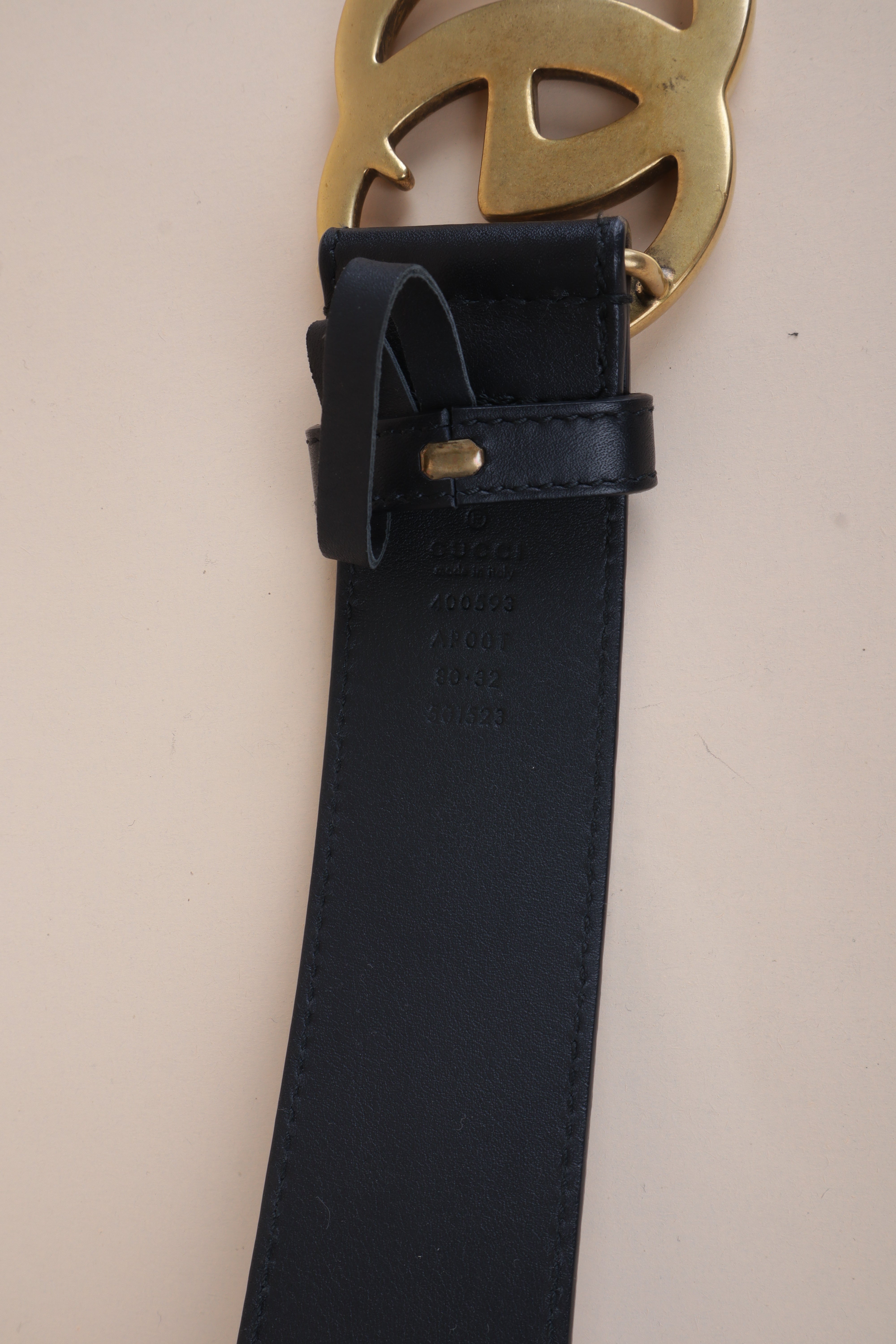 Gucci black leather gold hardware