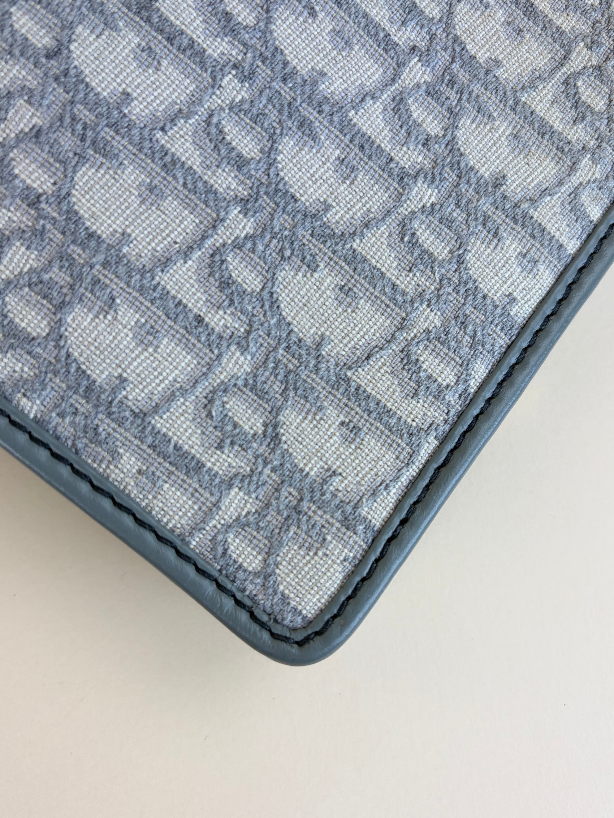 Dior grey oblique jacquard 30 Montaigne pouch clutch