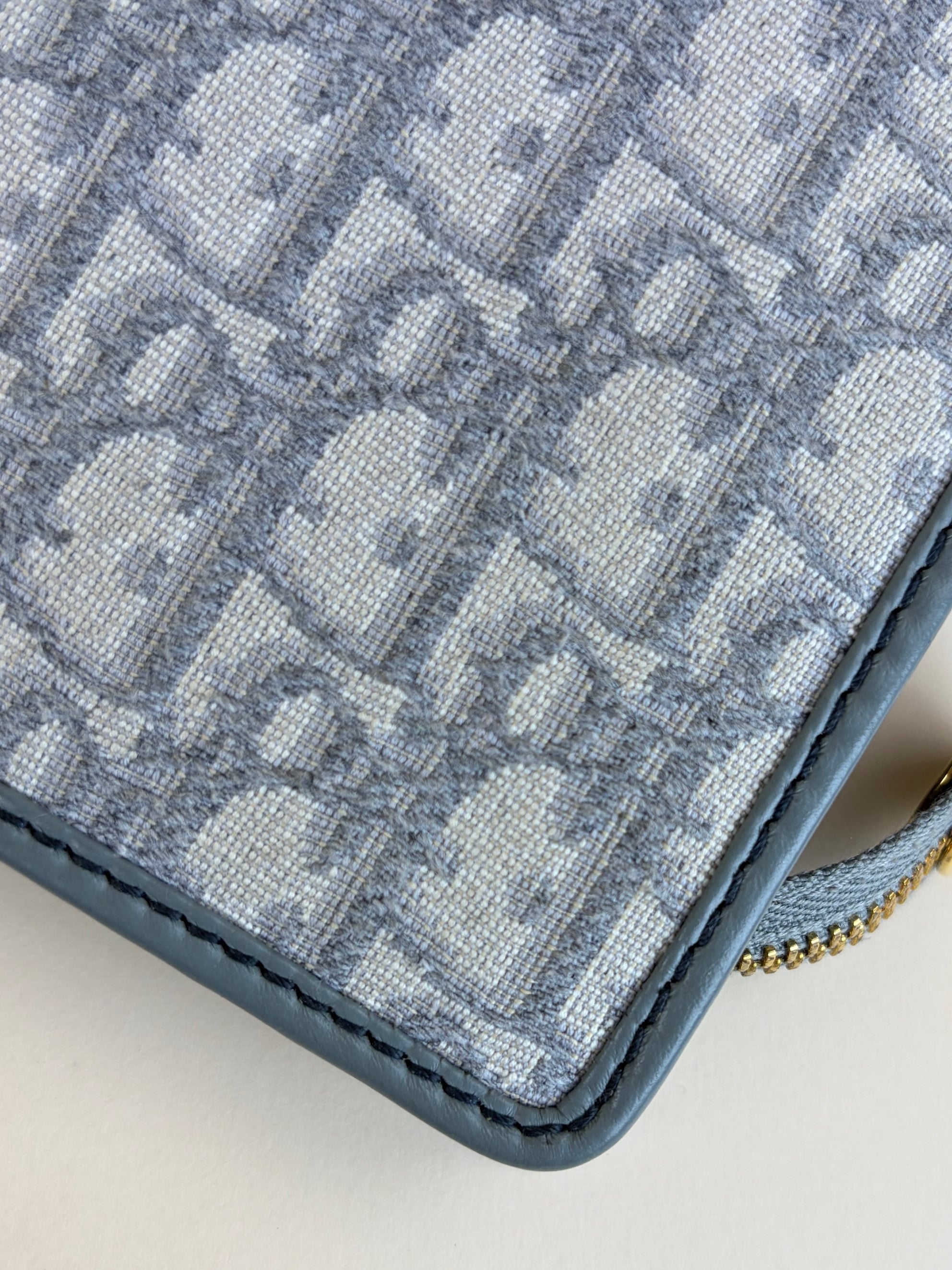 Dior grey oblique jacquard 30 Montaigne pouch clutch