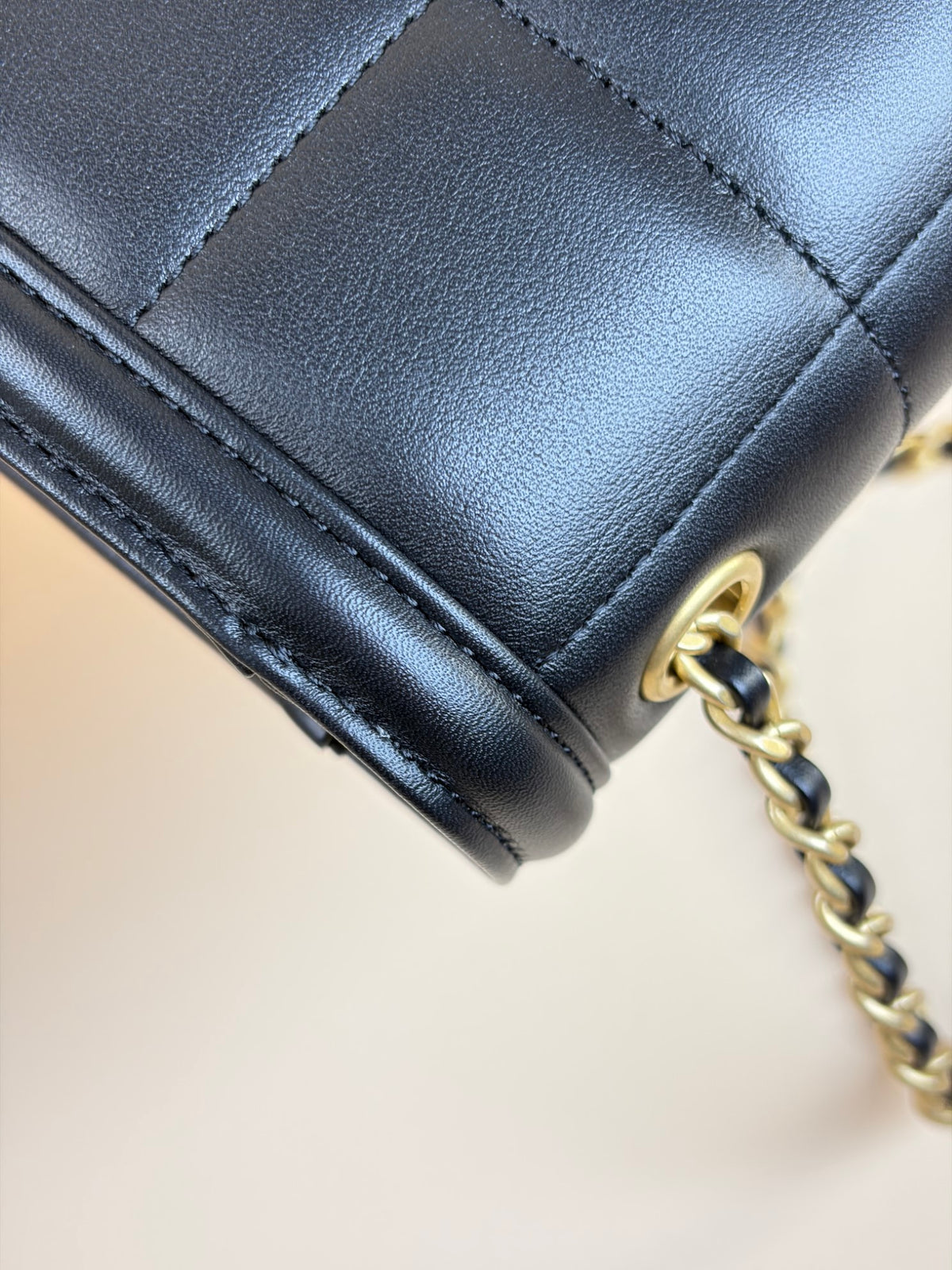 Chanel Black lambskin chocolate bar mini flap bag